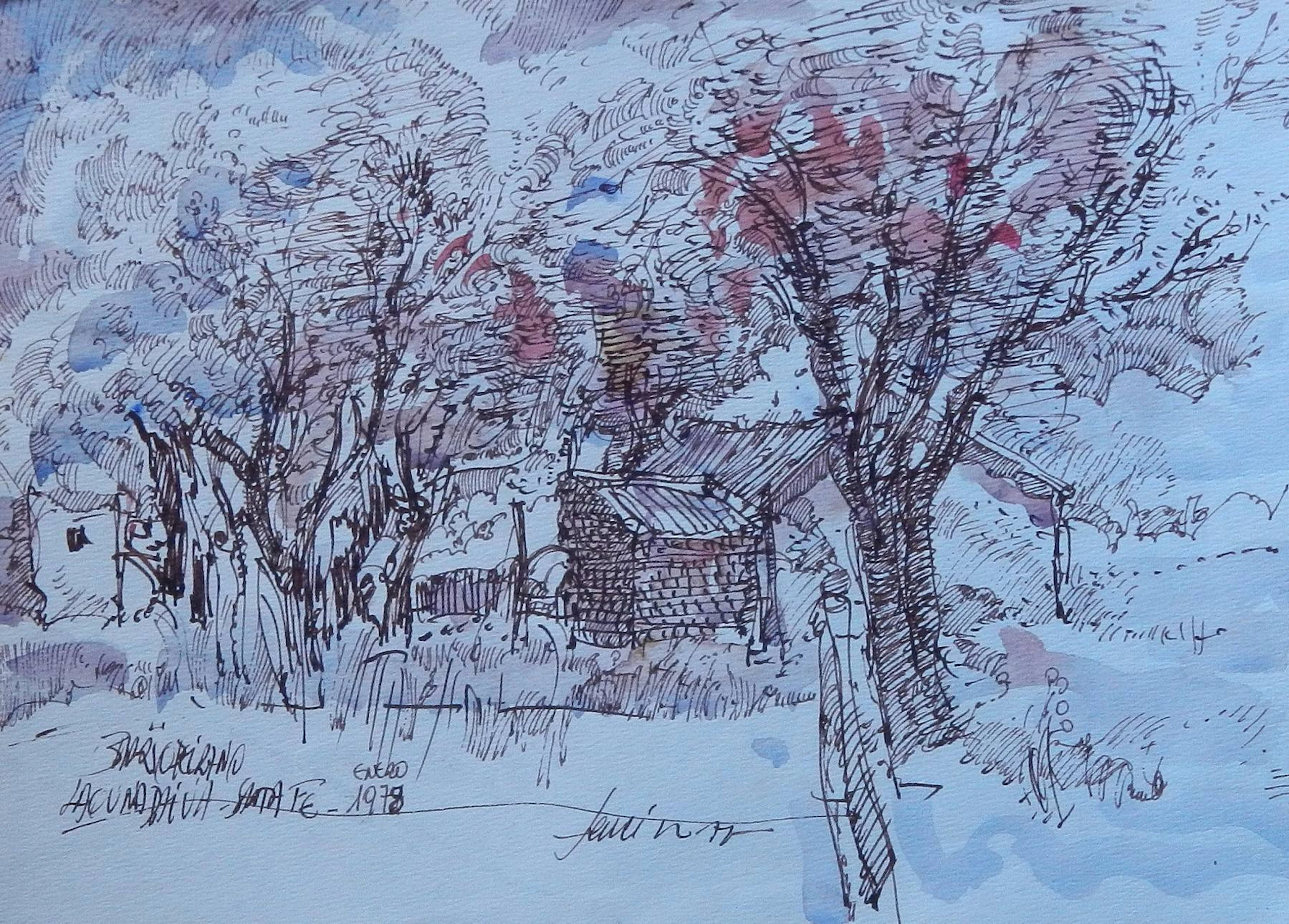 Carlos Enrique Lencinas Gómez. Watercolor and ink on paper. “Laguna