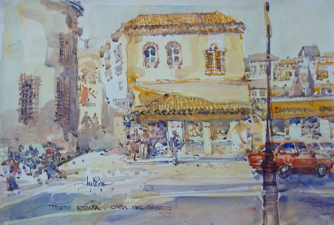 Carlos Enrique Lencinas Gómez. Watercolor on paper. “Casa del Greco.