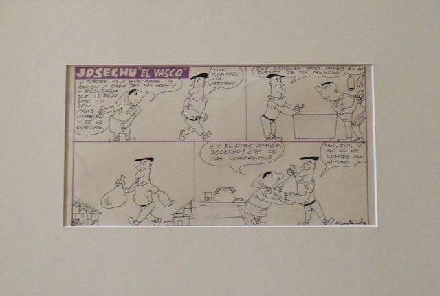 Joaquim Muntañola. Ink drawing. Vignette "Josechu the Basque”. Hand-signed.