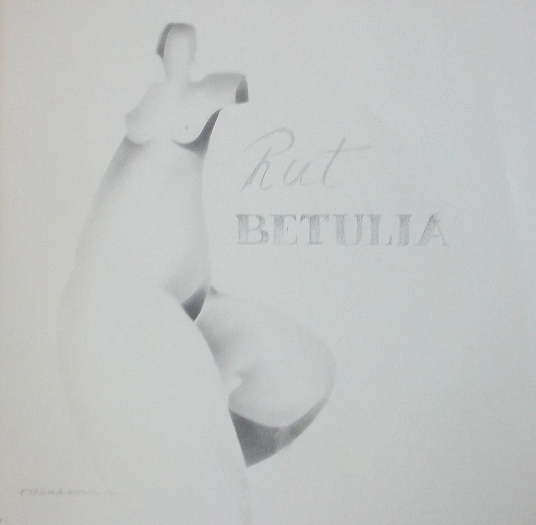 Rosa Serra Puigvert. Pencil drawing. "Ruth. Betulia." Hand-signed. 34 x 35 cm.