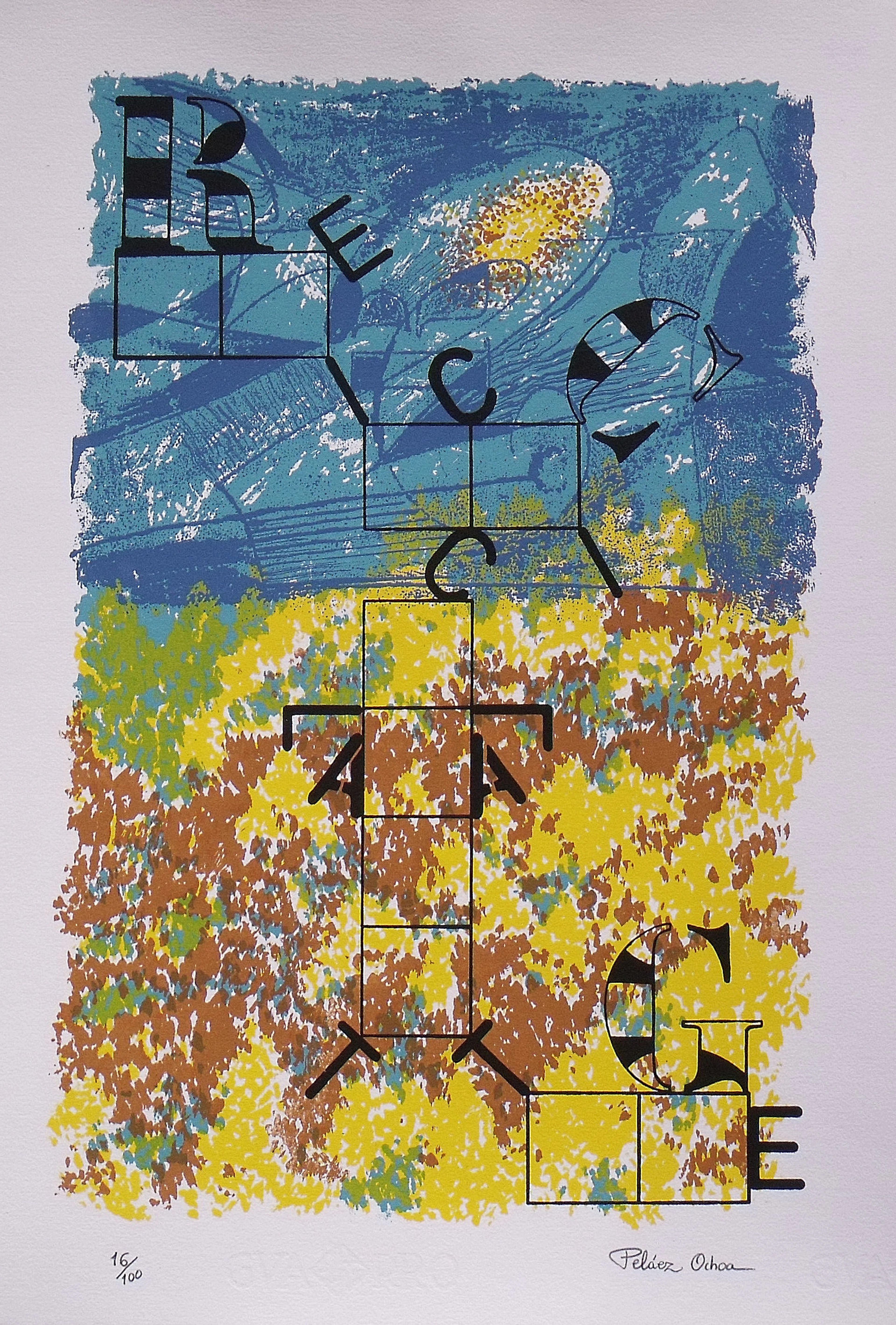 José Antonio Peláez Ochoa. "Recycling" screen printing. "Recycling".