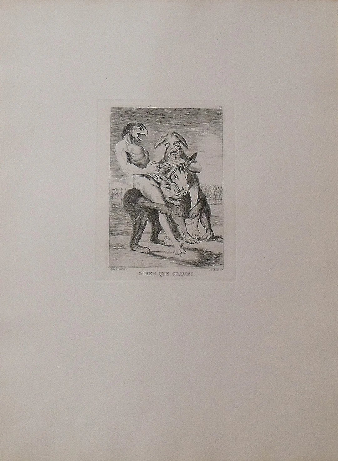 Francis of Goya. Goya's Caprichos. "Look at that Graves." 51x38cm.