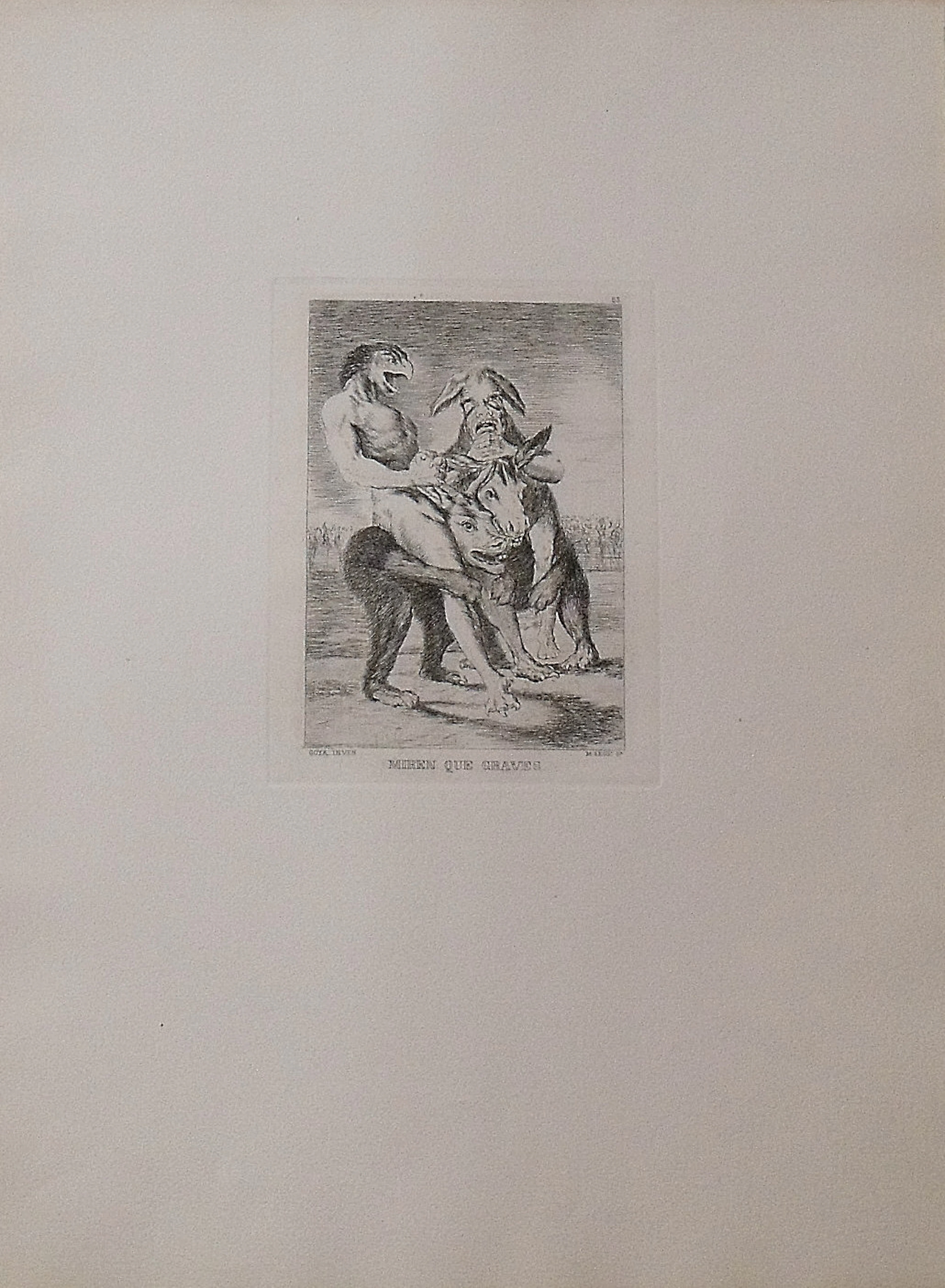 Francis of Goya. Goya's Caprichos. "Look at that Graves." 51x38cm.