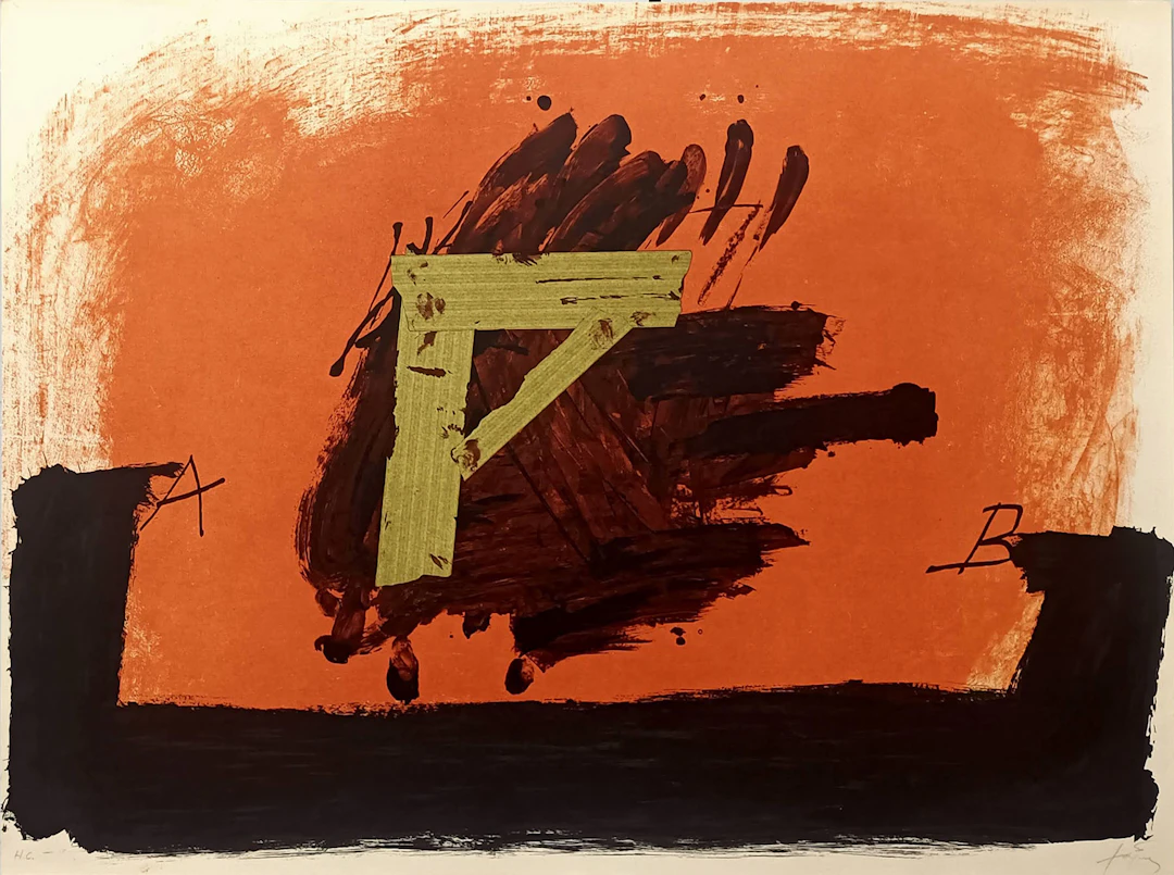 Antoni Tàpies: Untitled lithograph H.C. (1976)