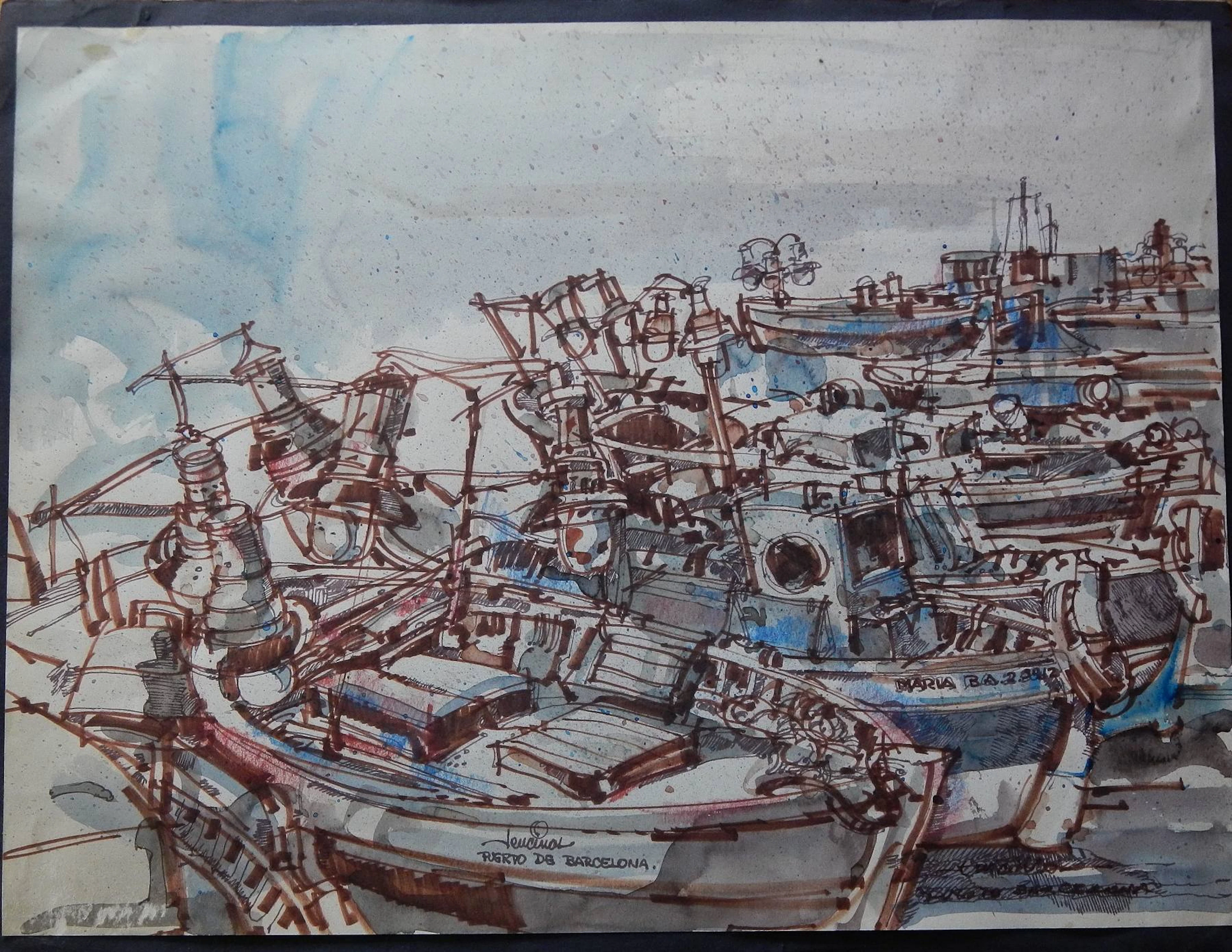 Carlos Enrique Lencinas Gómez (1937-2018). Watercolor and ink on paper.