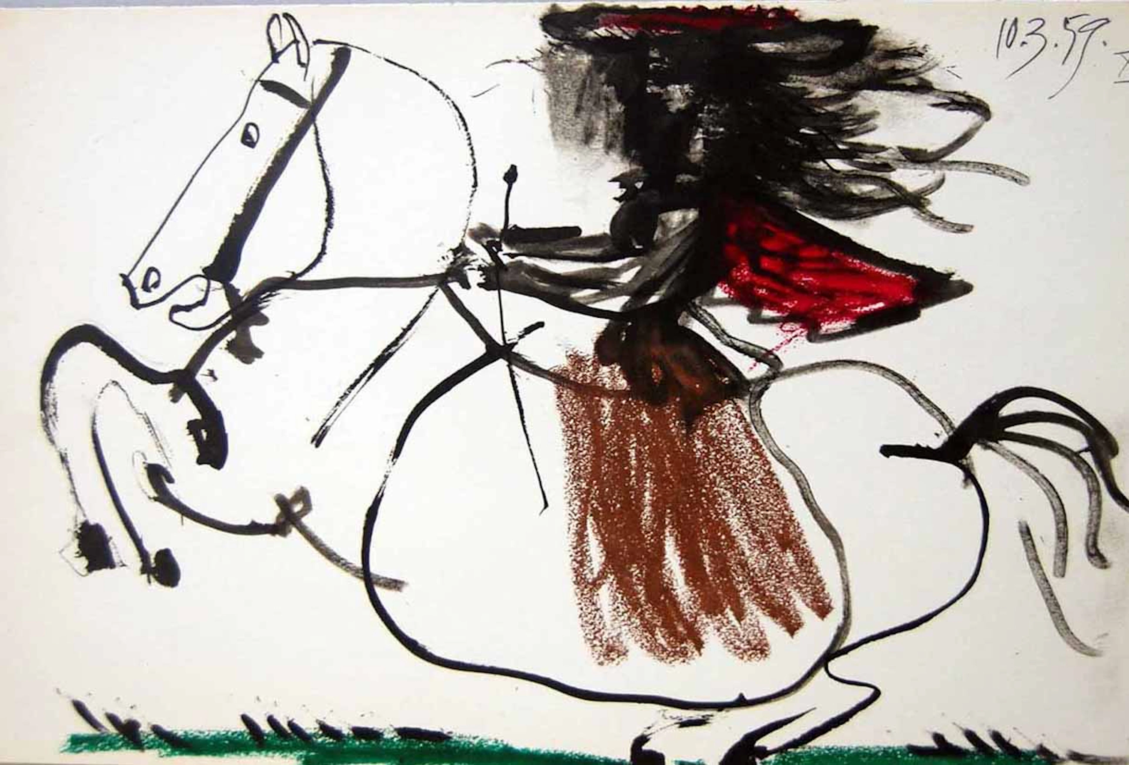Pablo Picasso: "Bulls and bullfighters, lady on horseback" 10.3.59-XIII