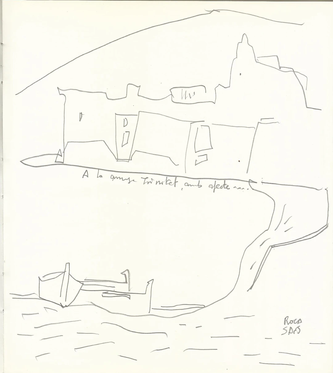 Joan Carles Roca Sans. Drawing and dedication of the artist. In art