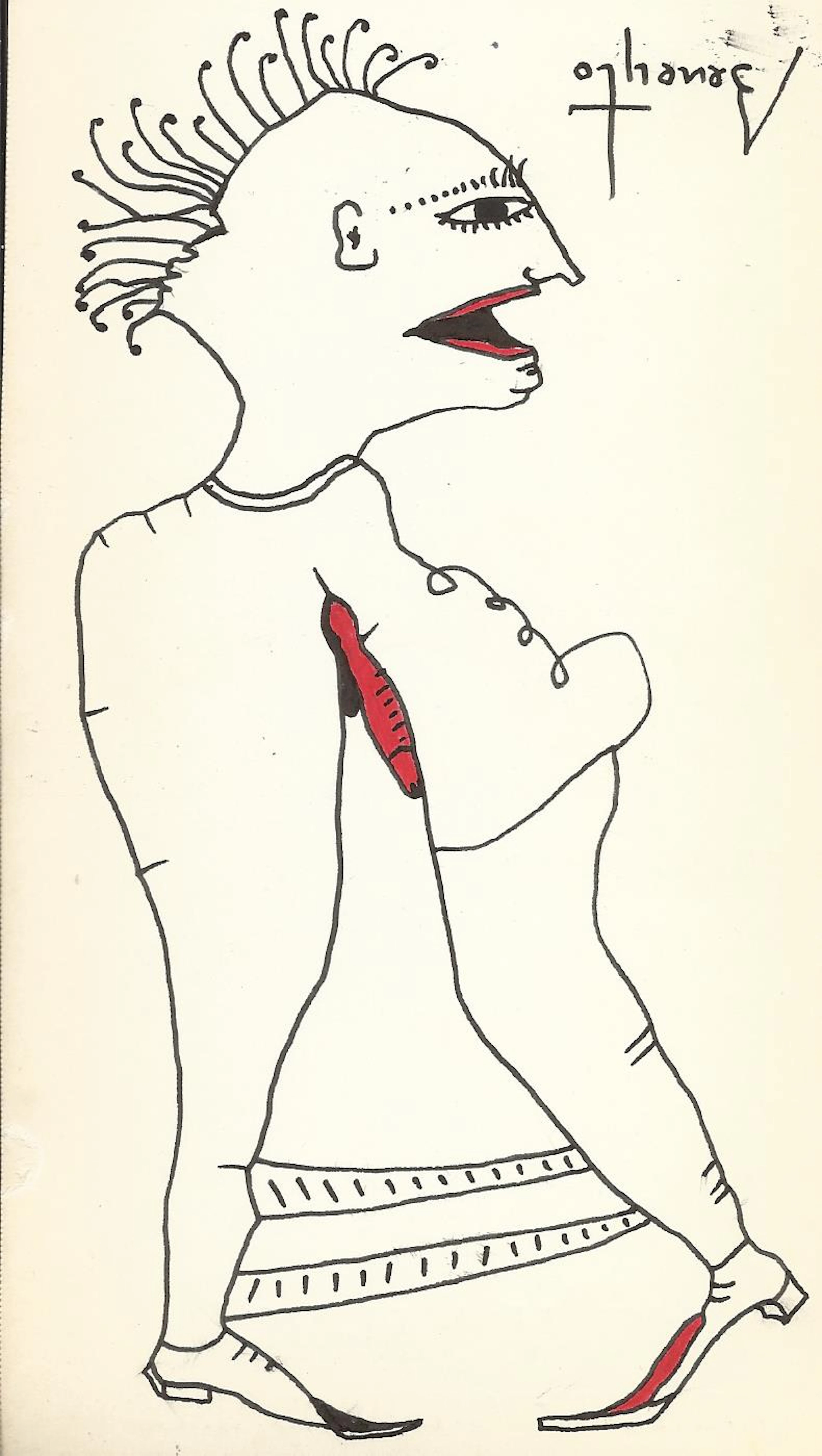 Antonio Beneyto. Ink and color drawing on paper. Surrealism. Hand