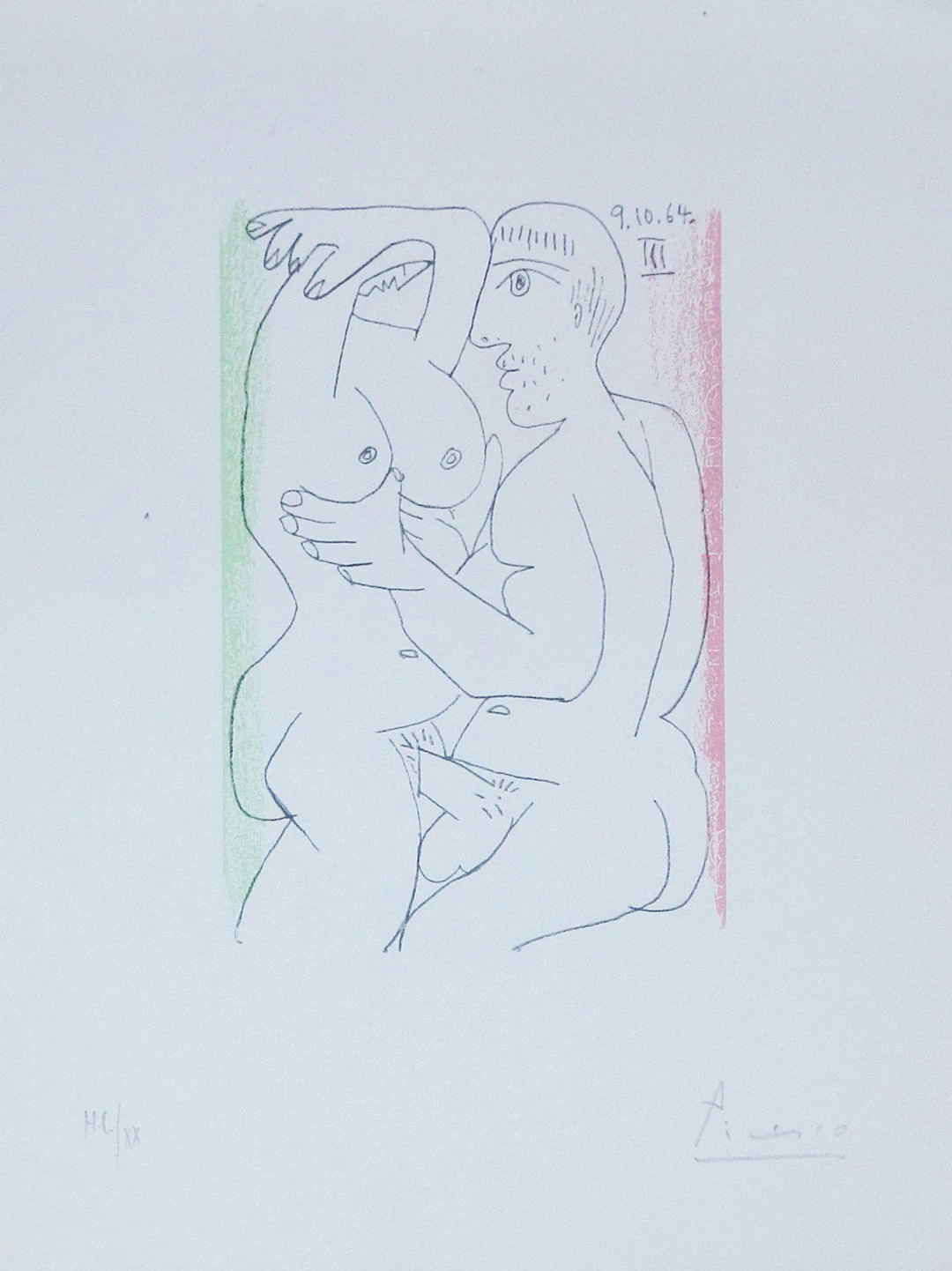 Pablo Picasso. Lithograph "Le Tout de Bonheur". Hand-signed. Numbered