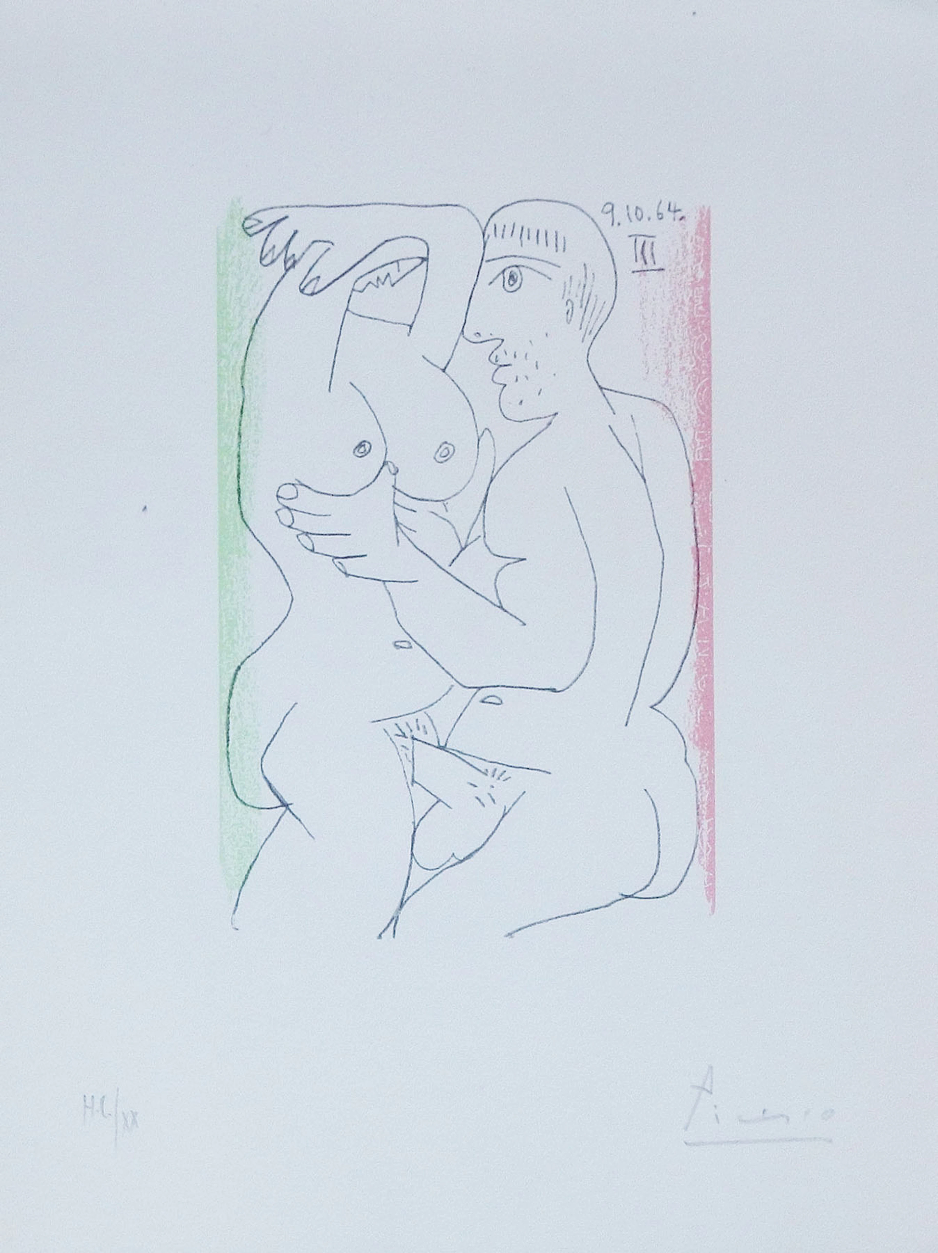 Pablo Picasso. Lithograph "Le Tout de Bonheur". Hand-signed. Numbered