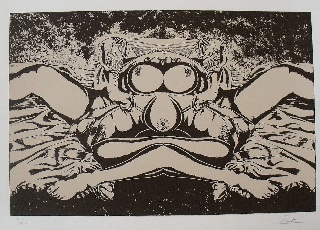 Manuel Prieto. “Eroticism” silkscreen. Hand signed. Numbered 30/100.