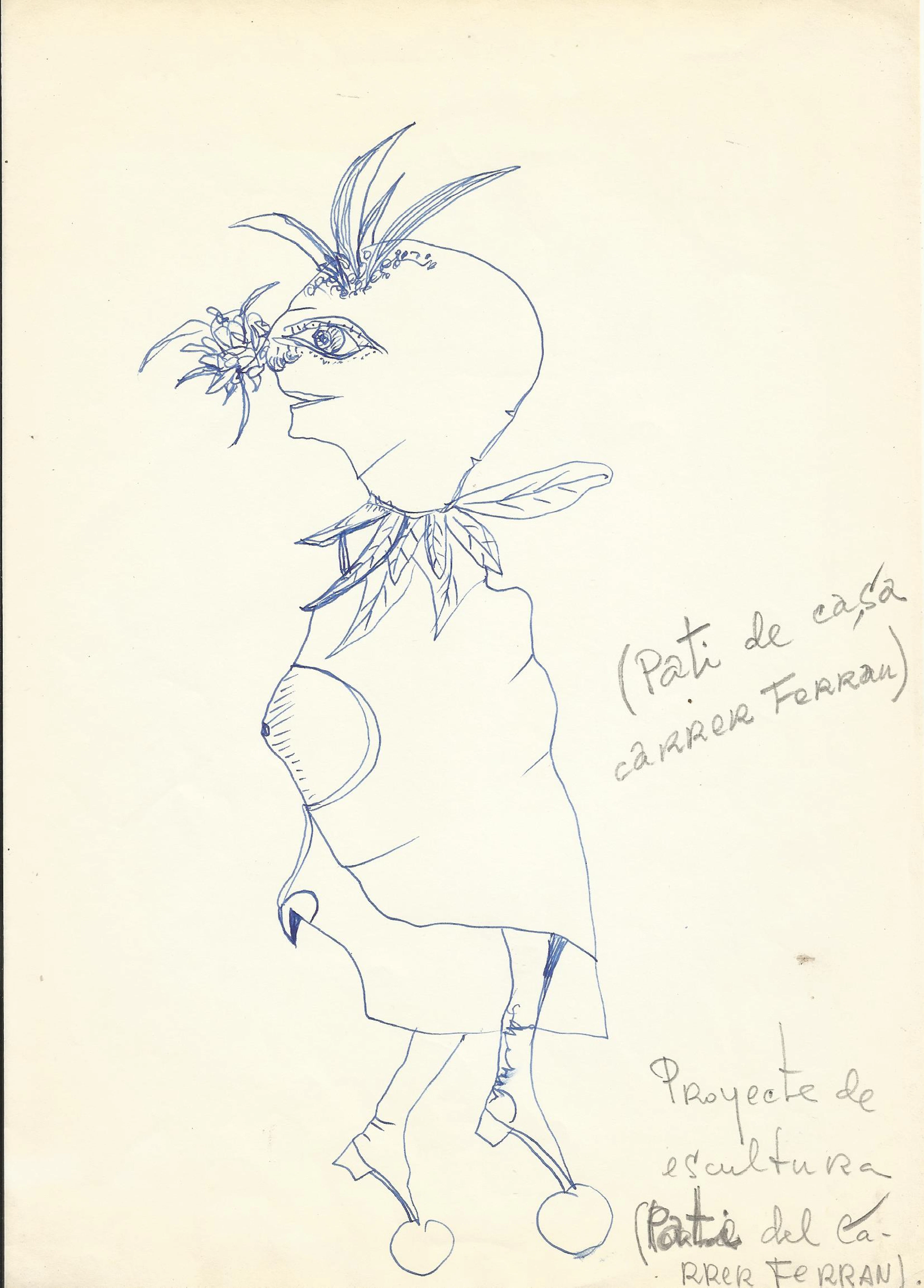 Antonio Beneyto. I draw ink on paper. Surrealism. "Sculpture project".