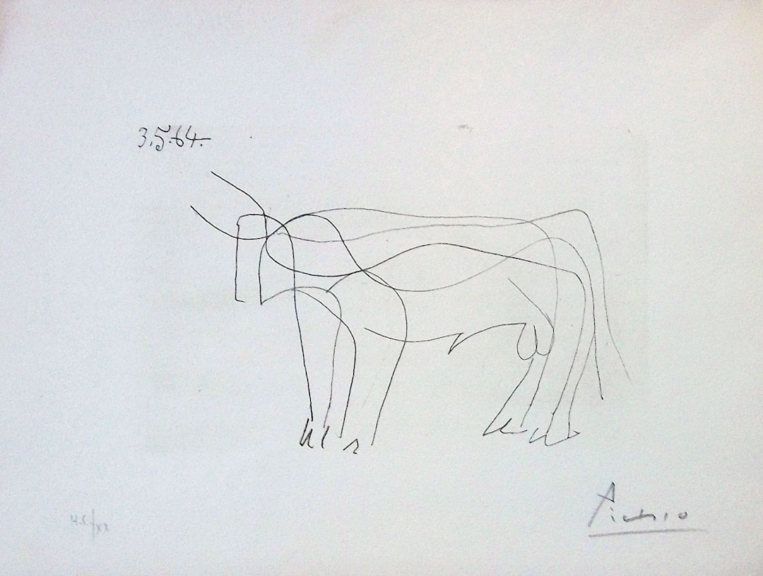 Pablo Picasso. Lithograph "Le Gout de Bonheur". Hand-signed. Numbered