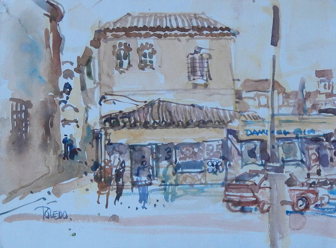Carlos Enrique Lencinas Gómez. Watercolor on paper. “El Greco’s House.