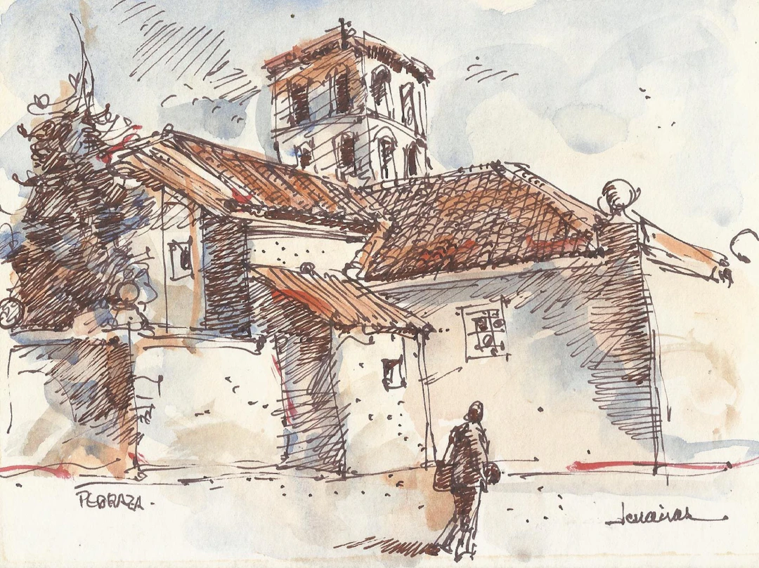 Carlos Enrique Lencinas Gómez. Watercolor and ink on paper. “Pedraza”.