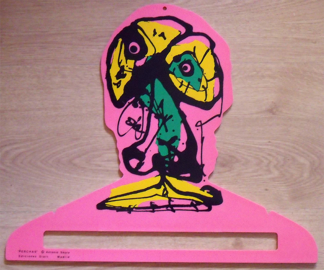 Antonio Saura. Screenprint "Percha". Pink. Diart Editions. Madrid.