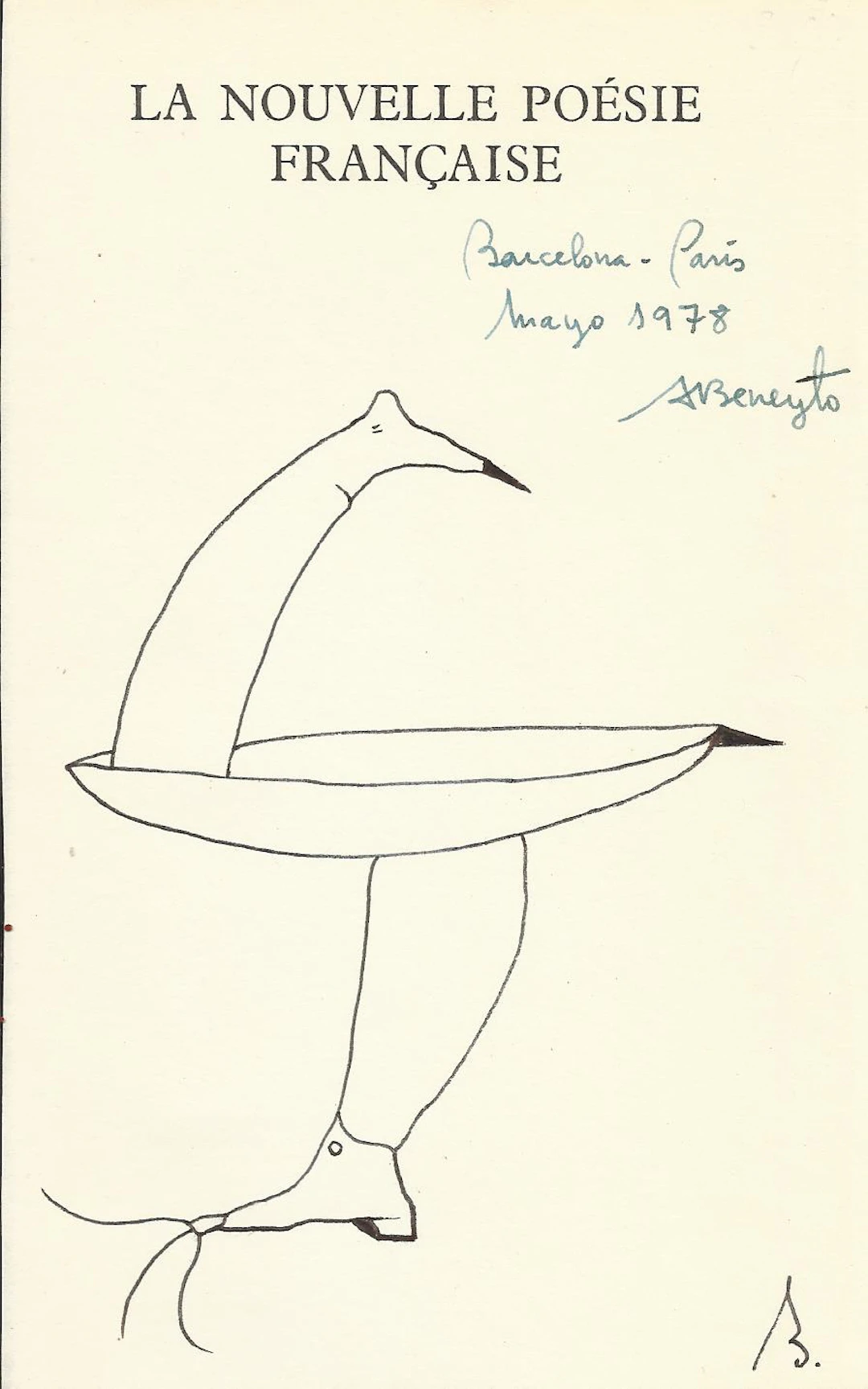 Antonio Beneyto. Ink drawing on paper. Surrealism. Hand-signed. 1978.