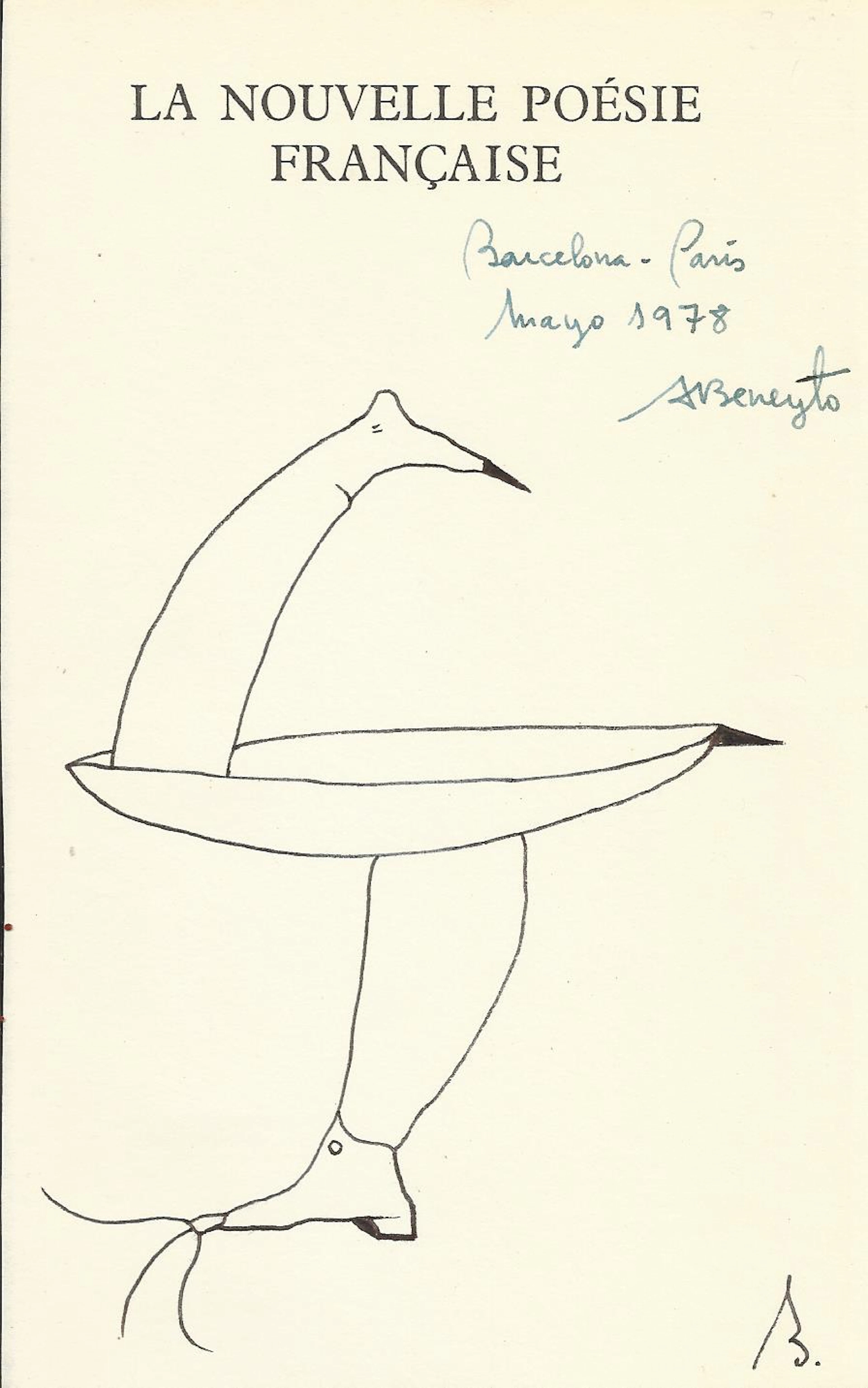 Antonio Beneyto. Ink drawing on paper. Surrealism. Hand-signed. 1978.