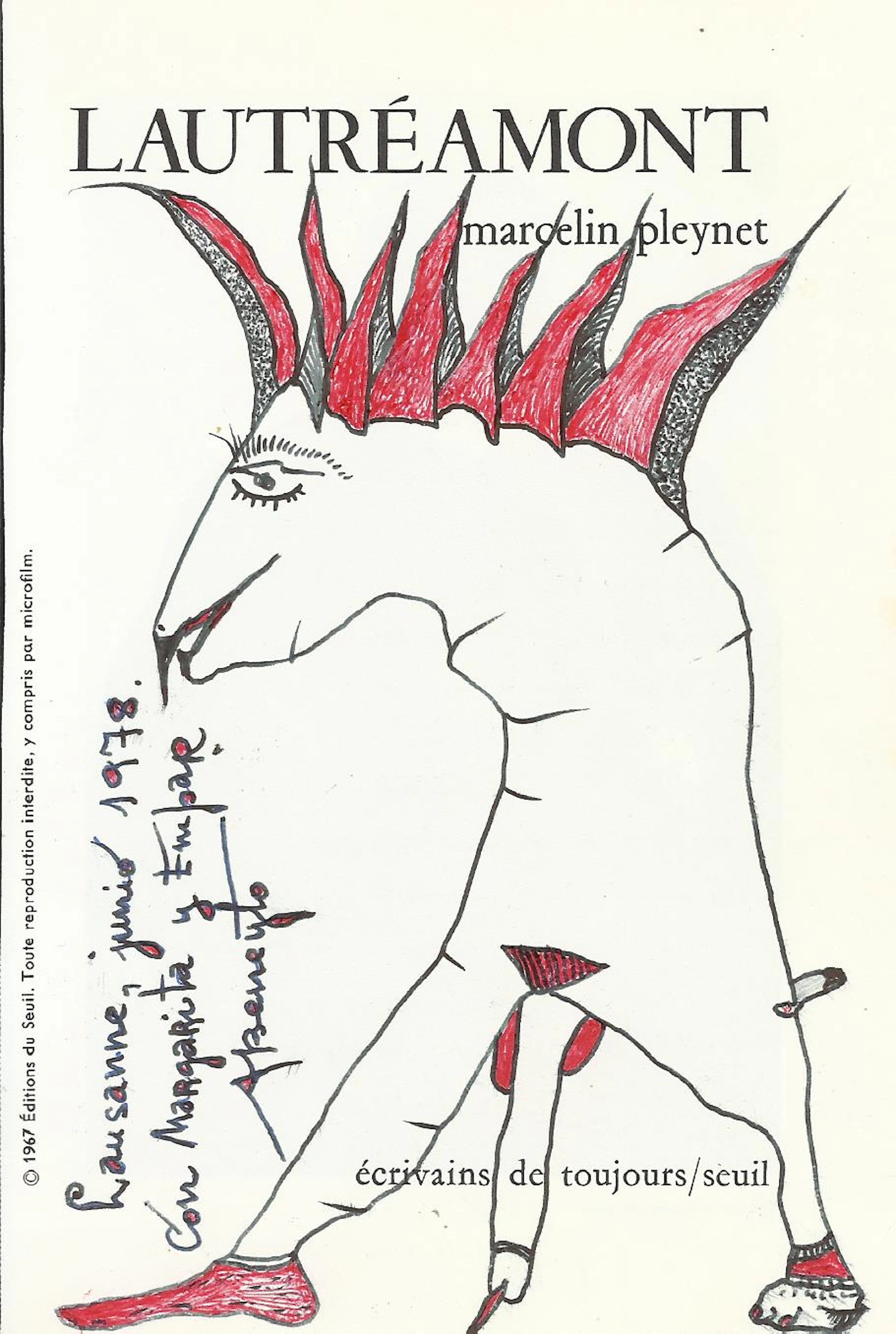 Antonio Beneyto. Ink and colored drawing on paper. Surrealism. Hand-signed.