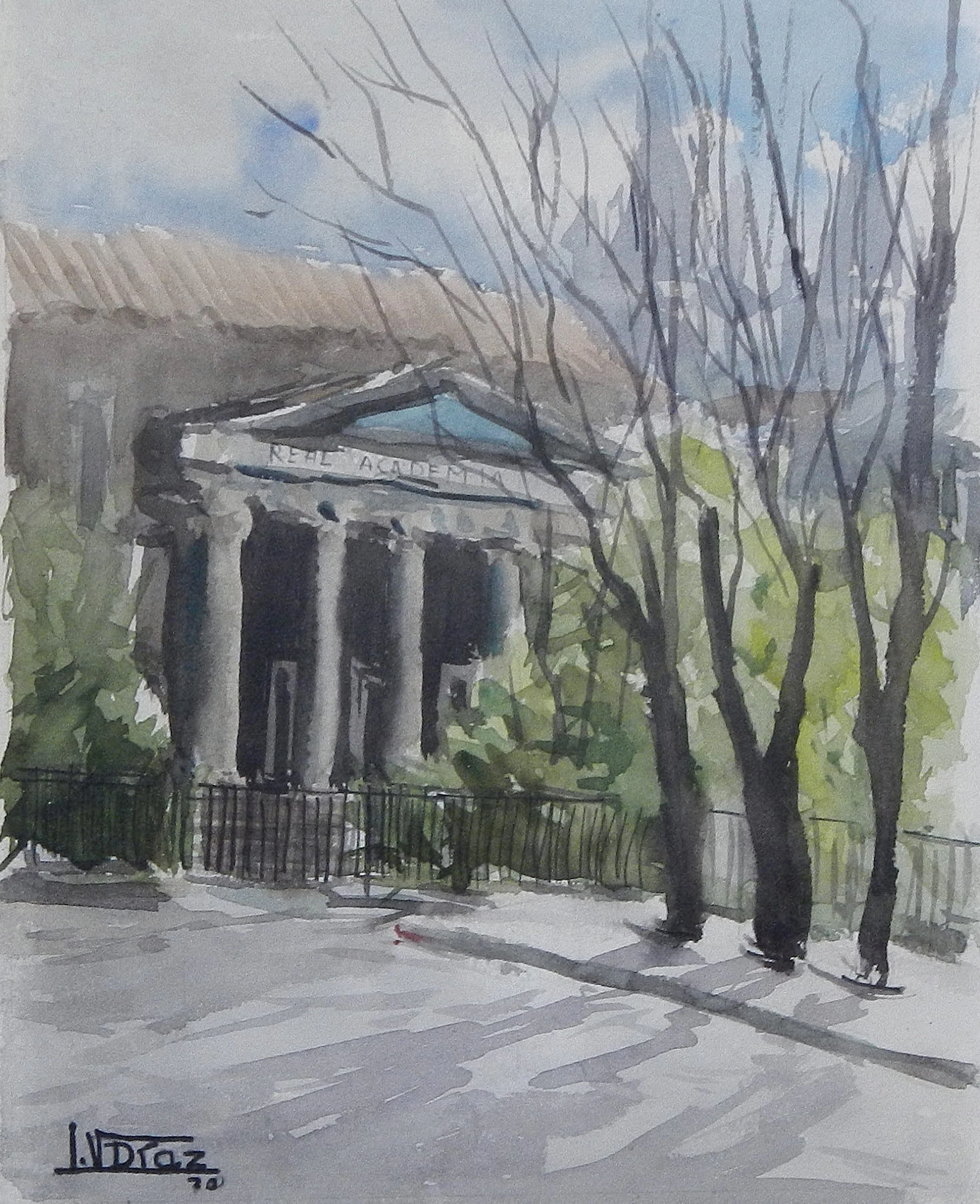 Manuel Vicente Mora. Watercolor on paper. “Royal Academy. Madrid”.
