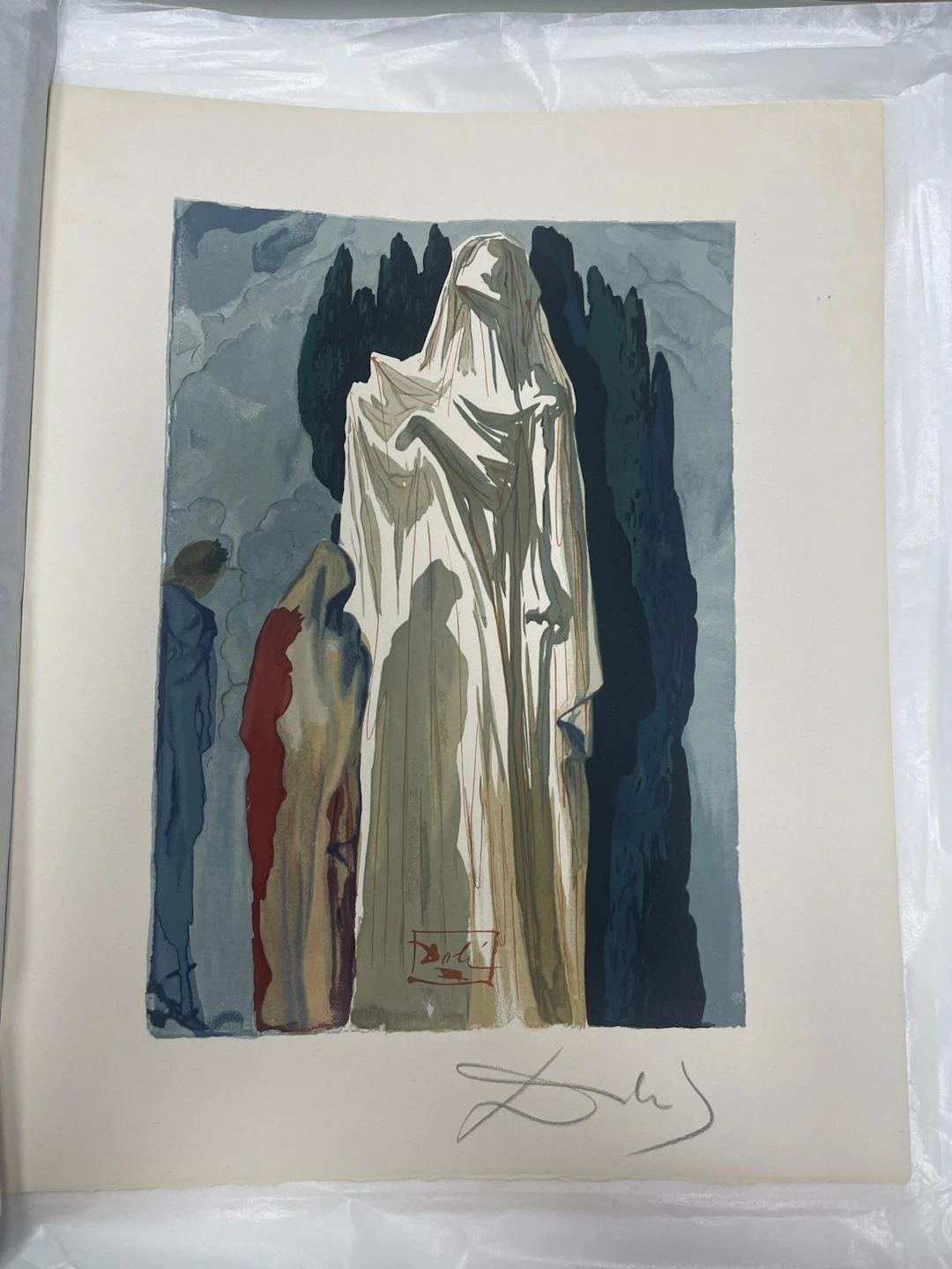 Salvador Dalí - Purgatory 13 - The Shrouded Soul and the Cypresses