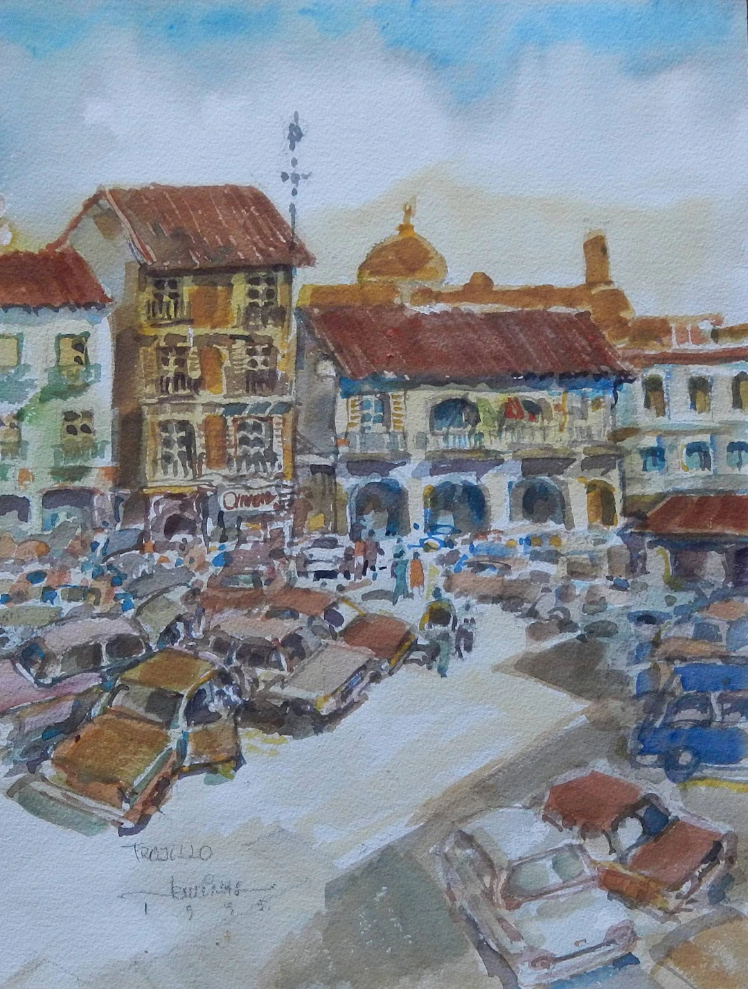 Carlos Enrique Lencinas Gómez. Watercolor on paper. “Trujillo, 1995”.