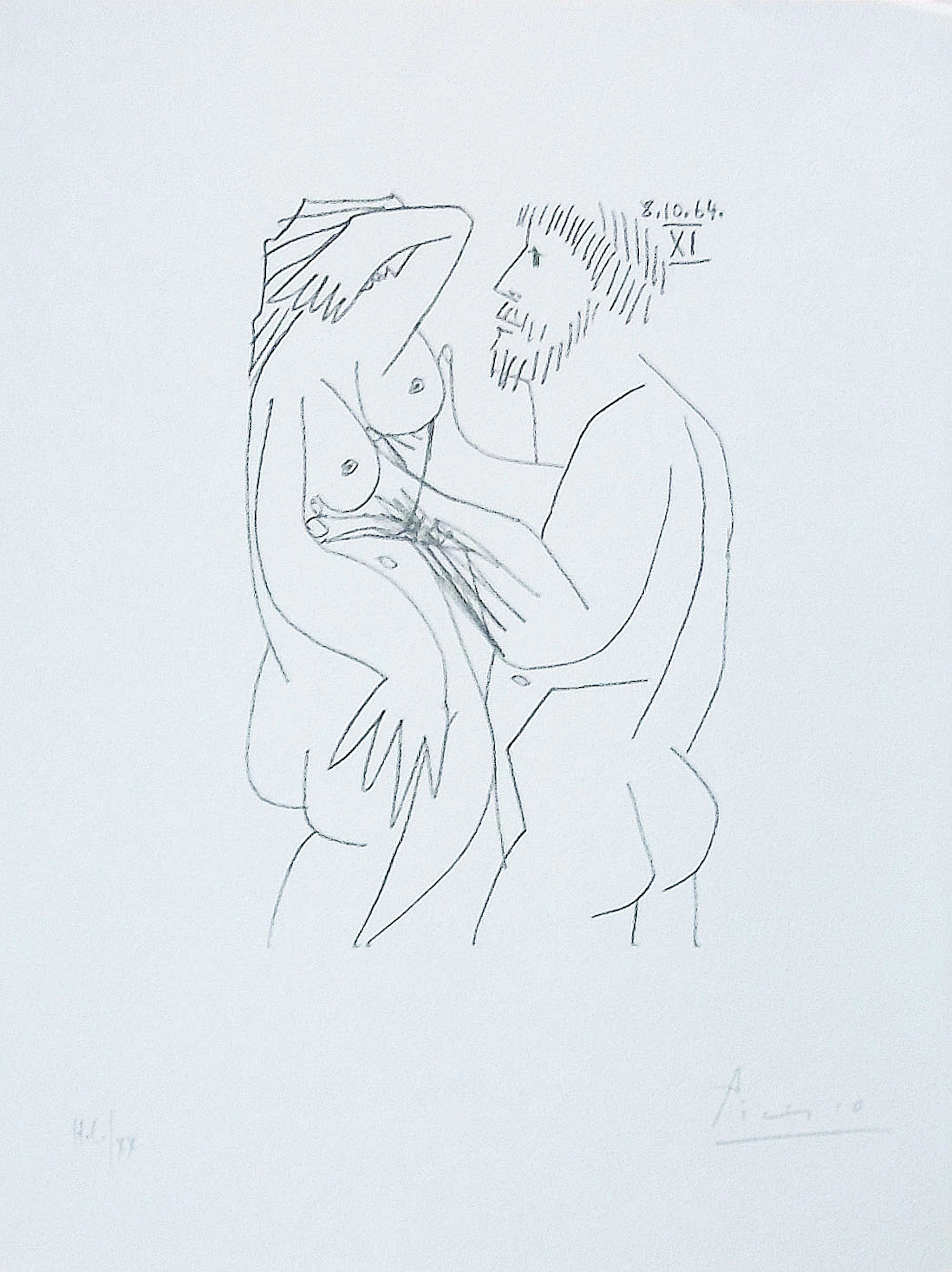Pablo Picasso. Lithograph from the "Le Goüt de Bonheur" suite. 32.5