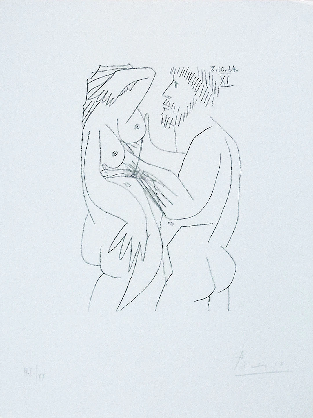 Pablo Picasso. Lithograph from the "Le Goüt de Bonheur" suite. 32.5