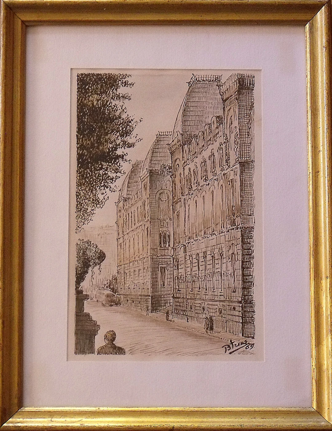 Bartholomew Trias. "Courthouse". Barcelona. Watercolor and ink on