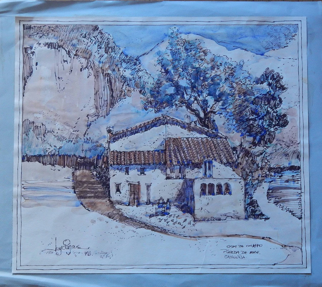 Carlos Enrique Lencinas Gómez. Ink and color on paper. “Casa de Campo.