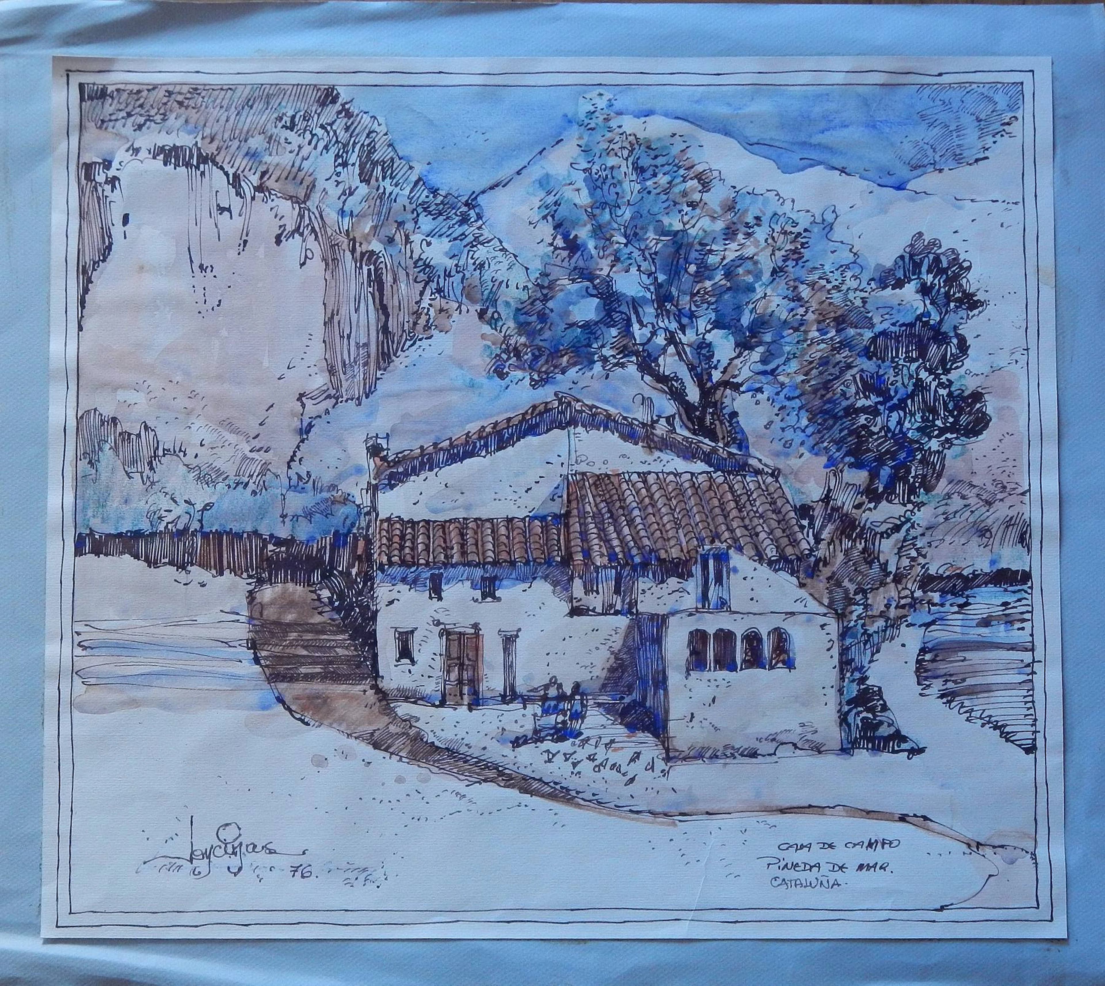 Carlos Enrique Lencinas Gómez. Ink and color on paper. “Casa de Campo.