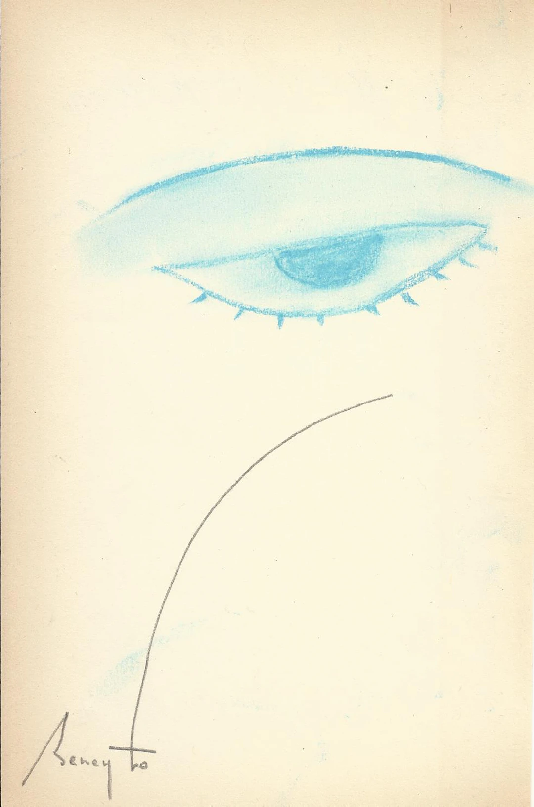 Antonio Beneyto. Colored pencil drawing on paper. "Eye". Surrealism.