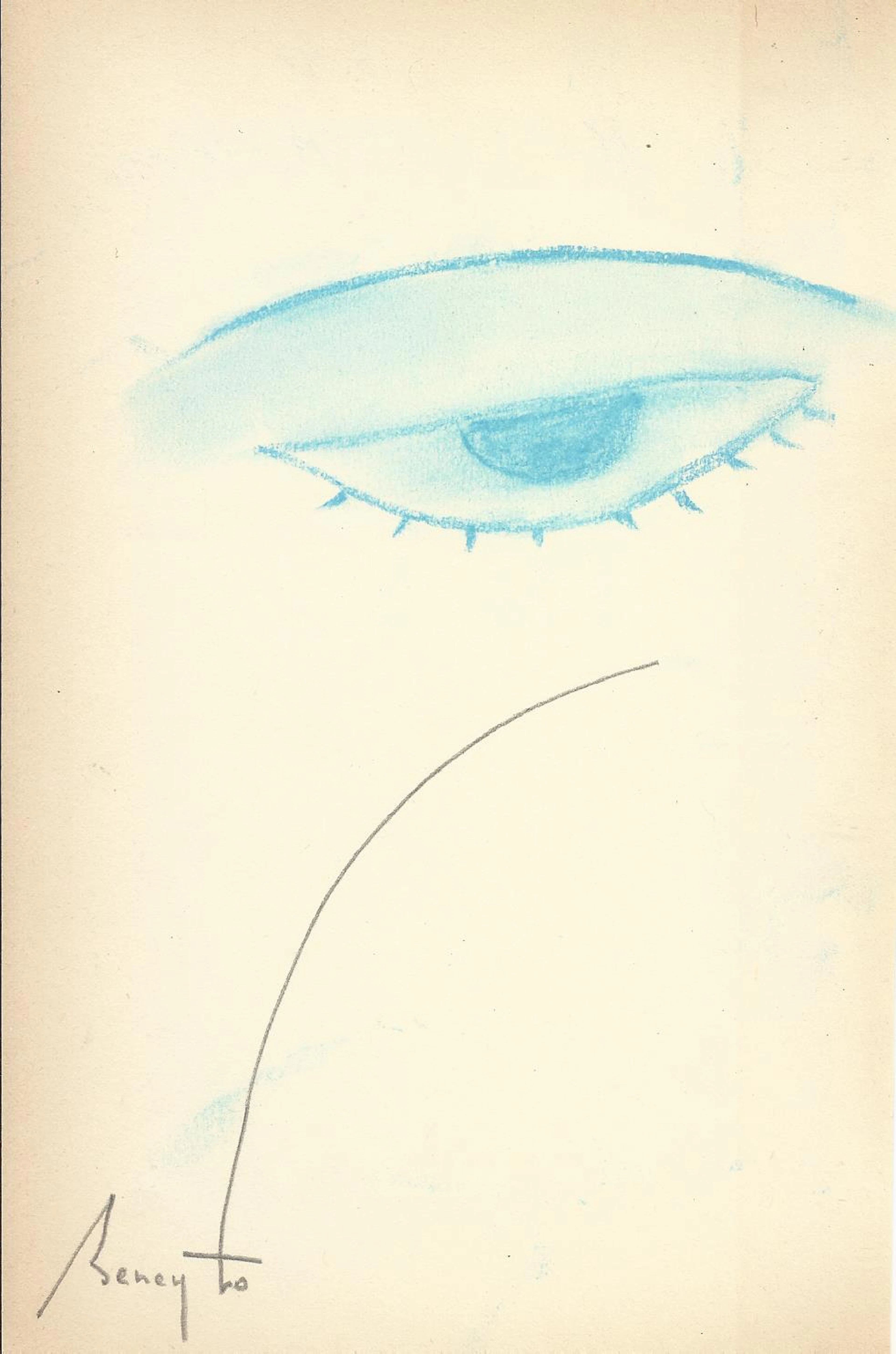 Antonio Beneyto. Colored pencil drawing on paper. "Eye". Surrealism.