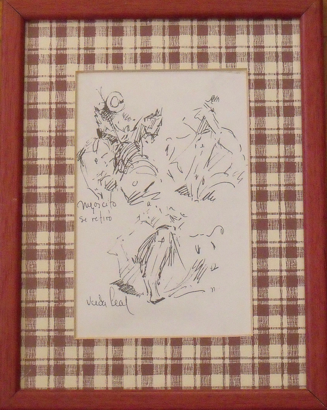 Cesar Palacios. Drawing "Bulls or Bullfighting". Ink on paper. Unsigned.