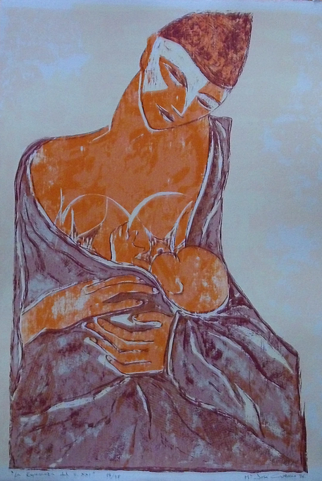 María José Carrasco. “L'esperança del segle XXI” serigraphy. Hand