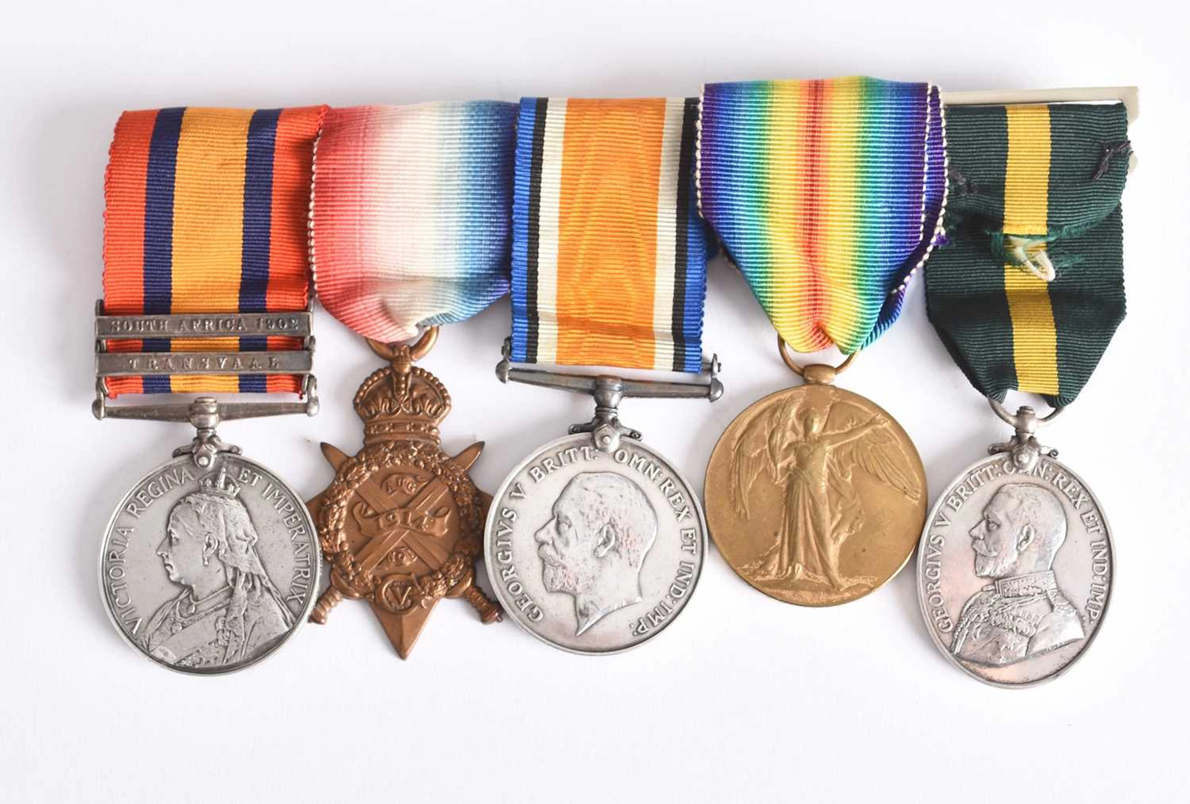 Boer and Great War Medal Group to Pte. A. Whitehead, Cheshire Regt