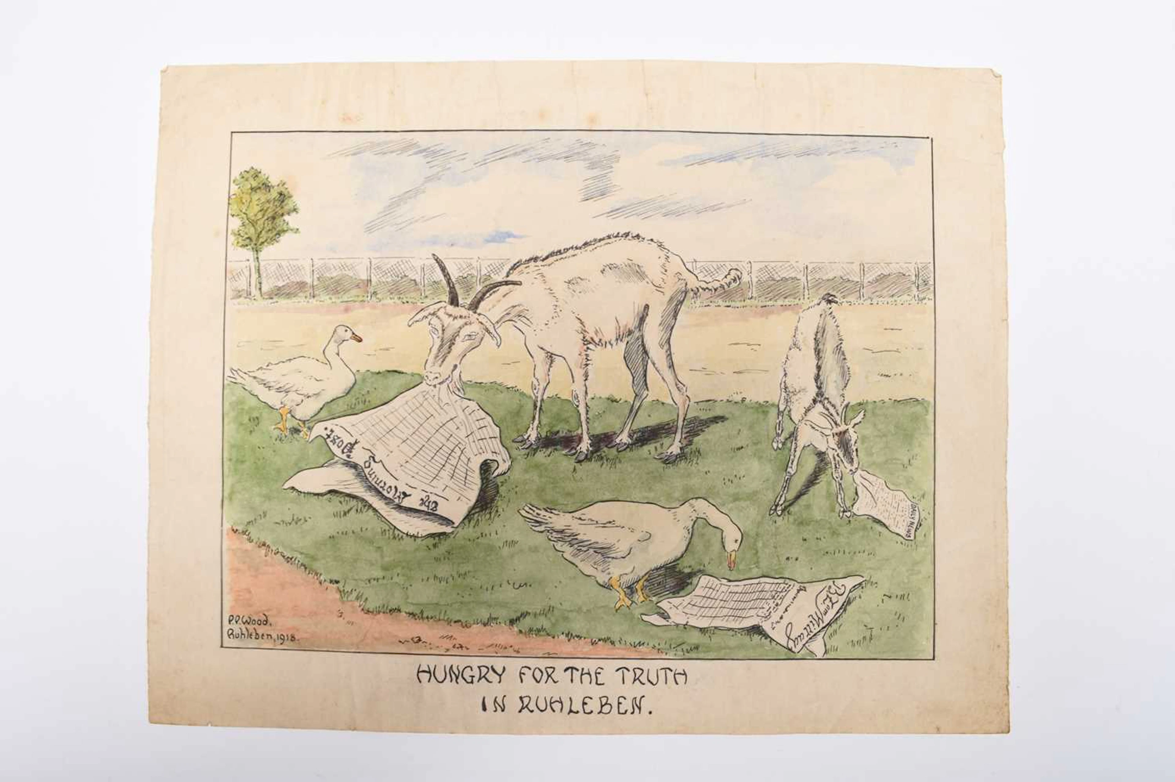 WW1 Prisoner of War art by Percy P. Wood, Ruhleben internment camp