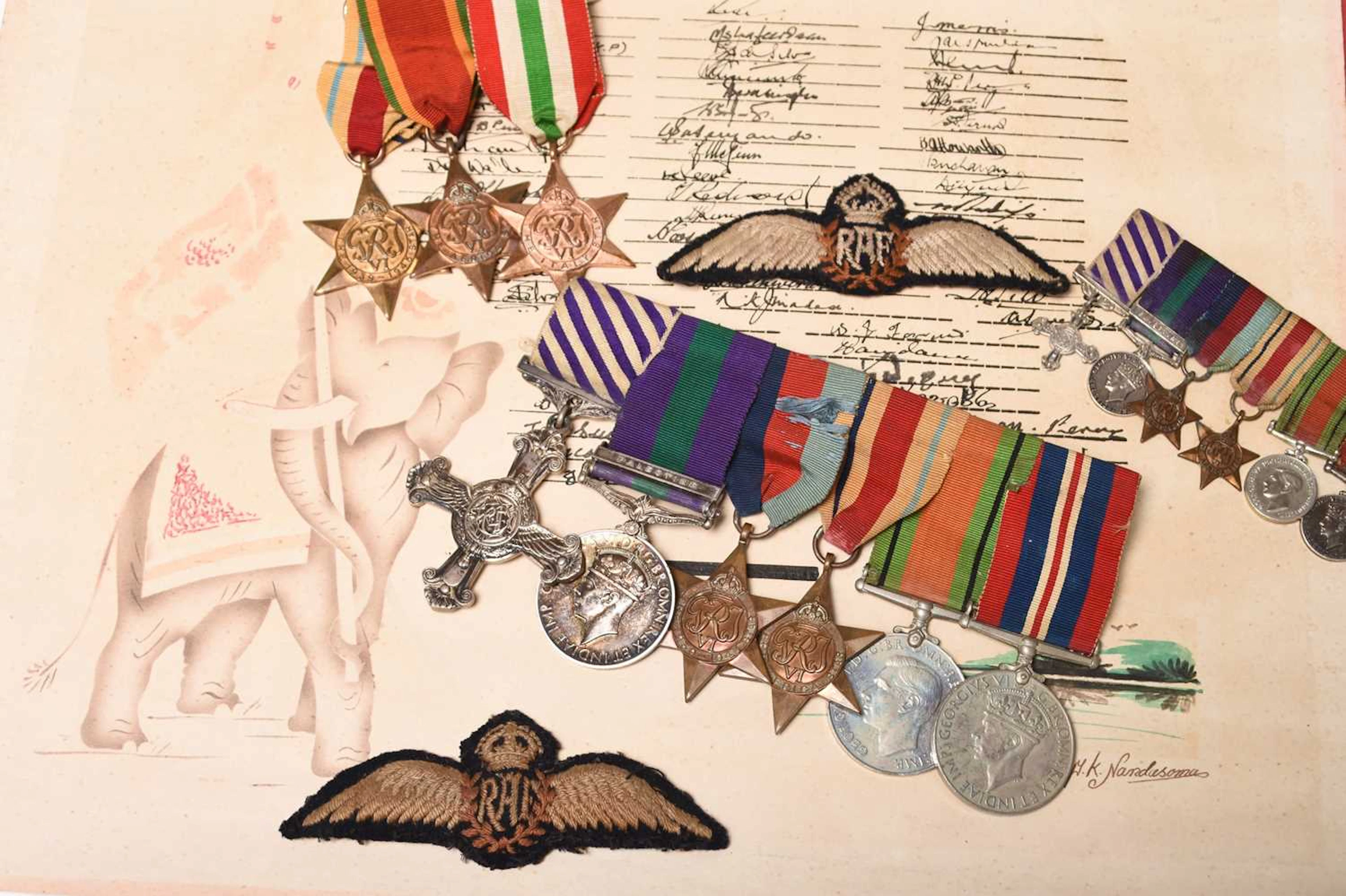 WWII DFC Group to Sqn Ldr Saunders, 6 Sqn RAF, Captured Tobruk, POW