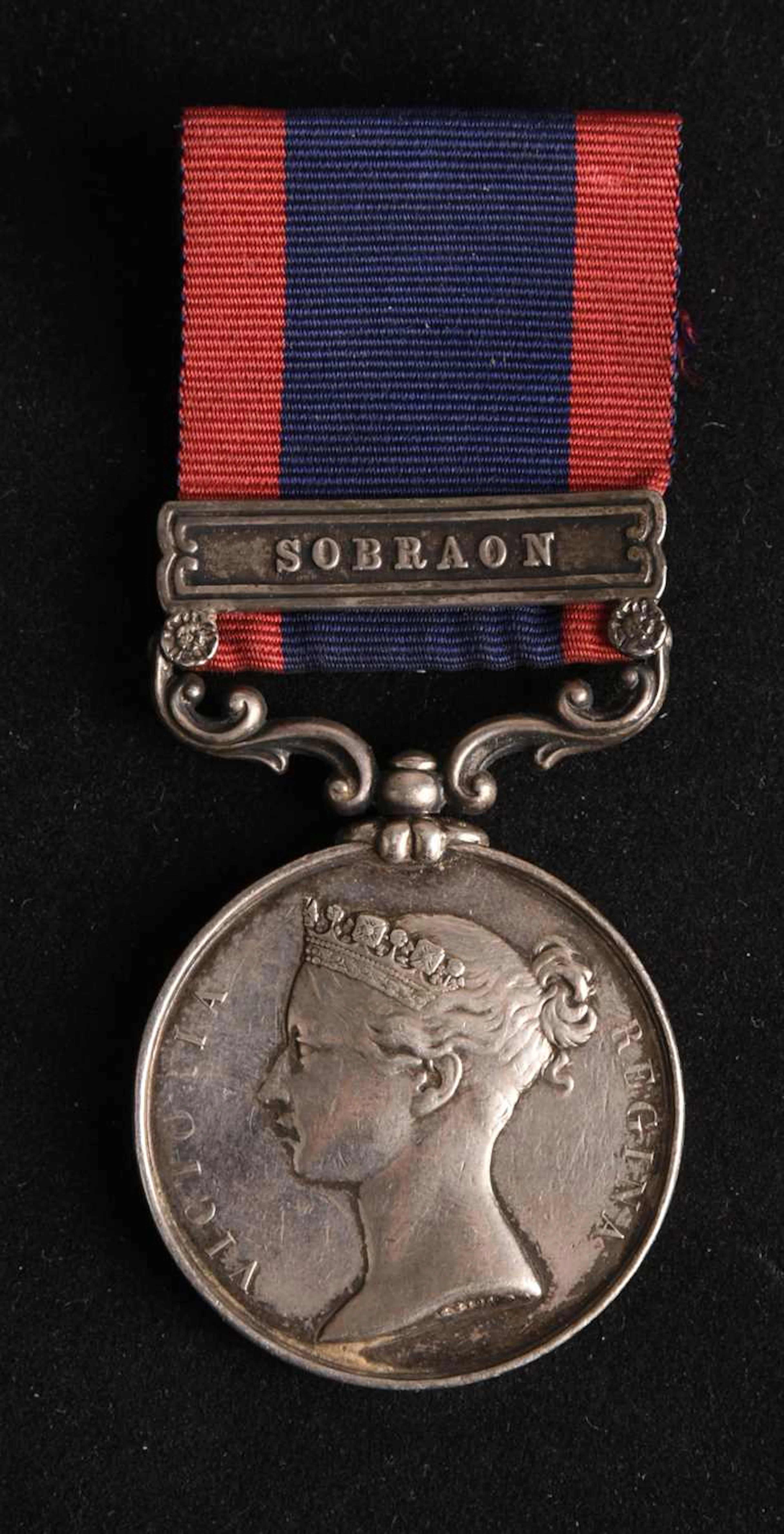 Sutlej Medal 1845–46, 1 Clasp, Sobraon – Pte. William W. Johnson