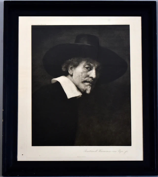 REMBRANDT VAN RIJN. heliogravyr, mansporträtt.