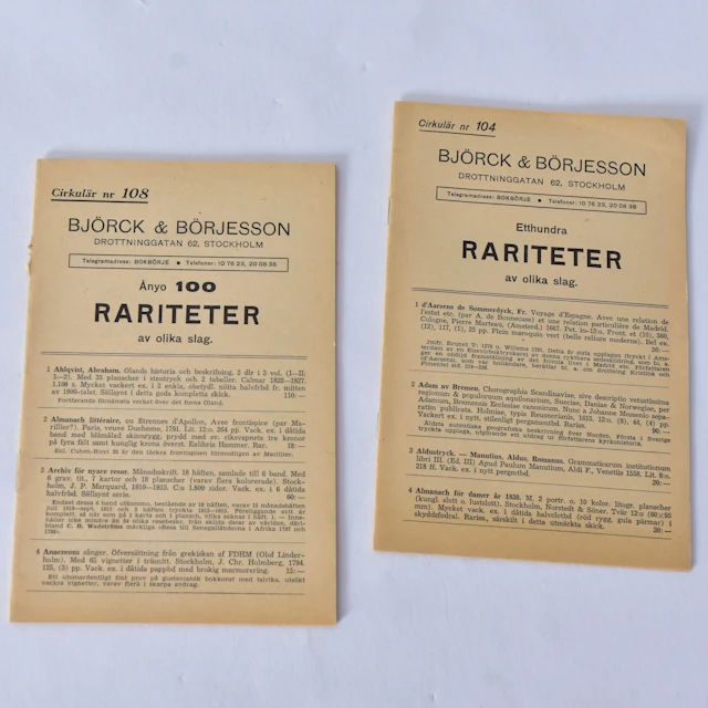 TIDSKRIFTER, 2-stycken, Björk&Börjesson, Nr 104 och 108. Etthundra