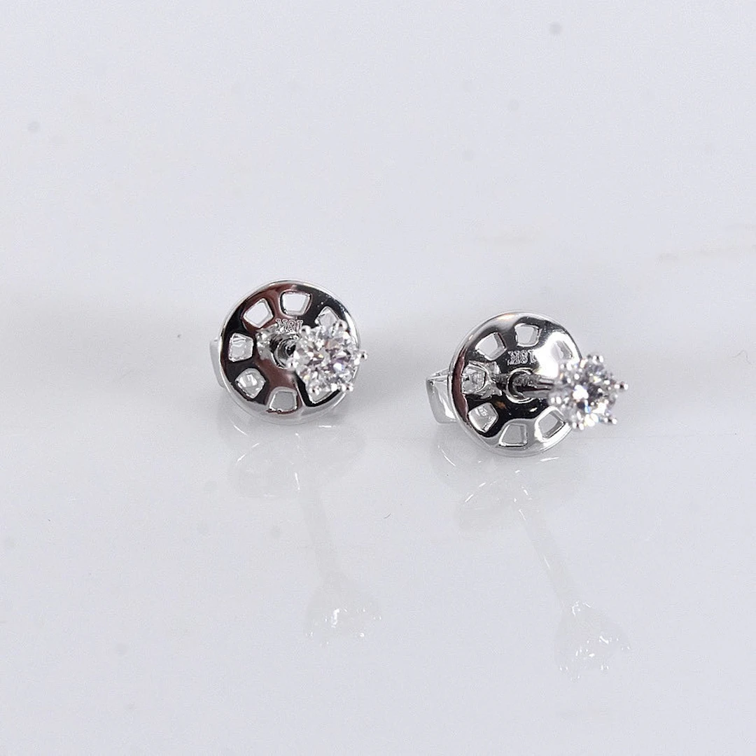 ENSTENSÖRHÄNGEN, 0,16ct, vitguld 18K.