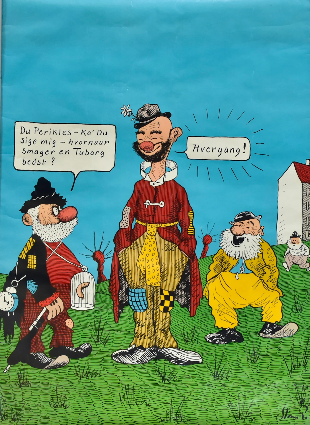 REKLAMAFFISCH, Tuborg, Storm P, signerad i trycket.