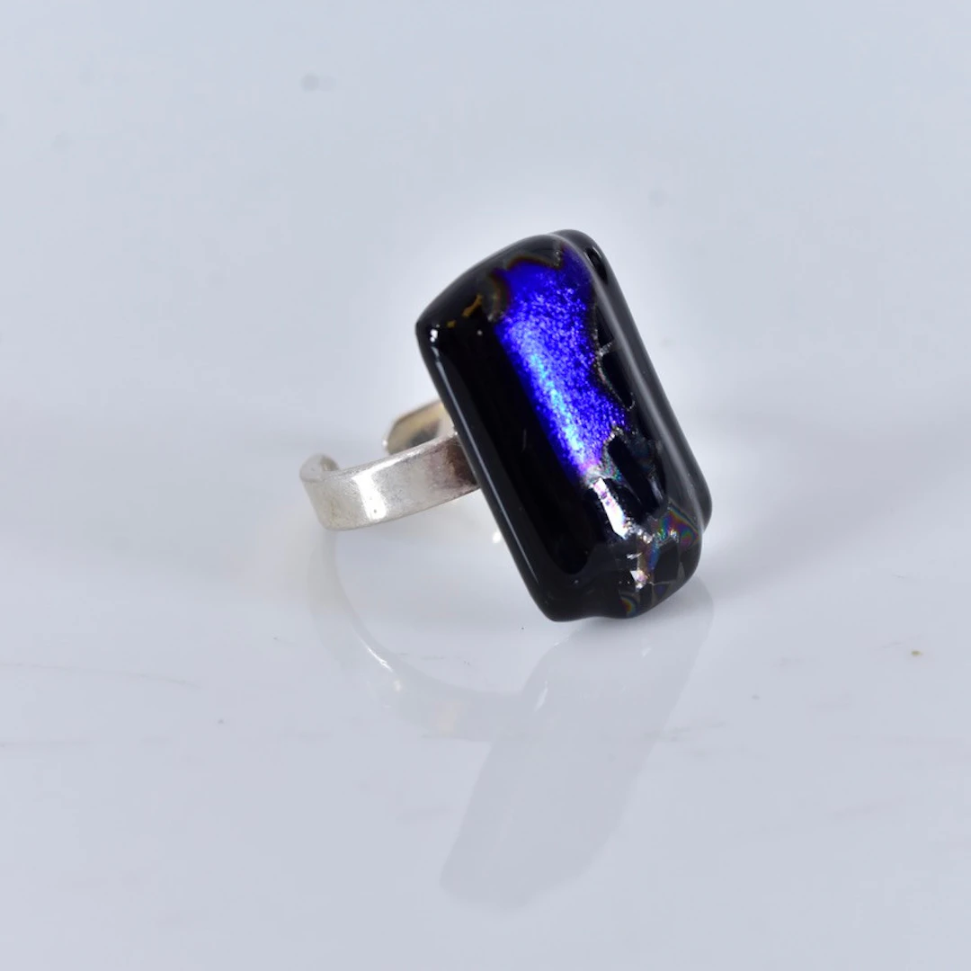 RING, modernistisk, akryl och sterlingsilver.