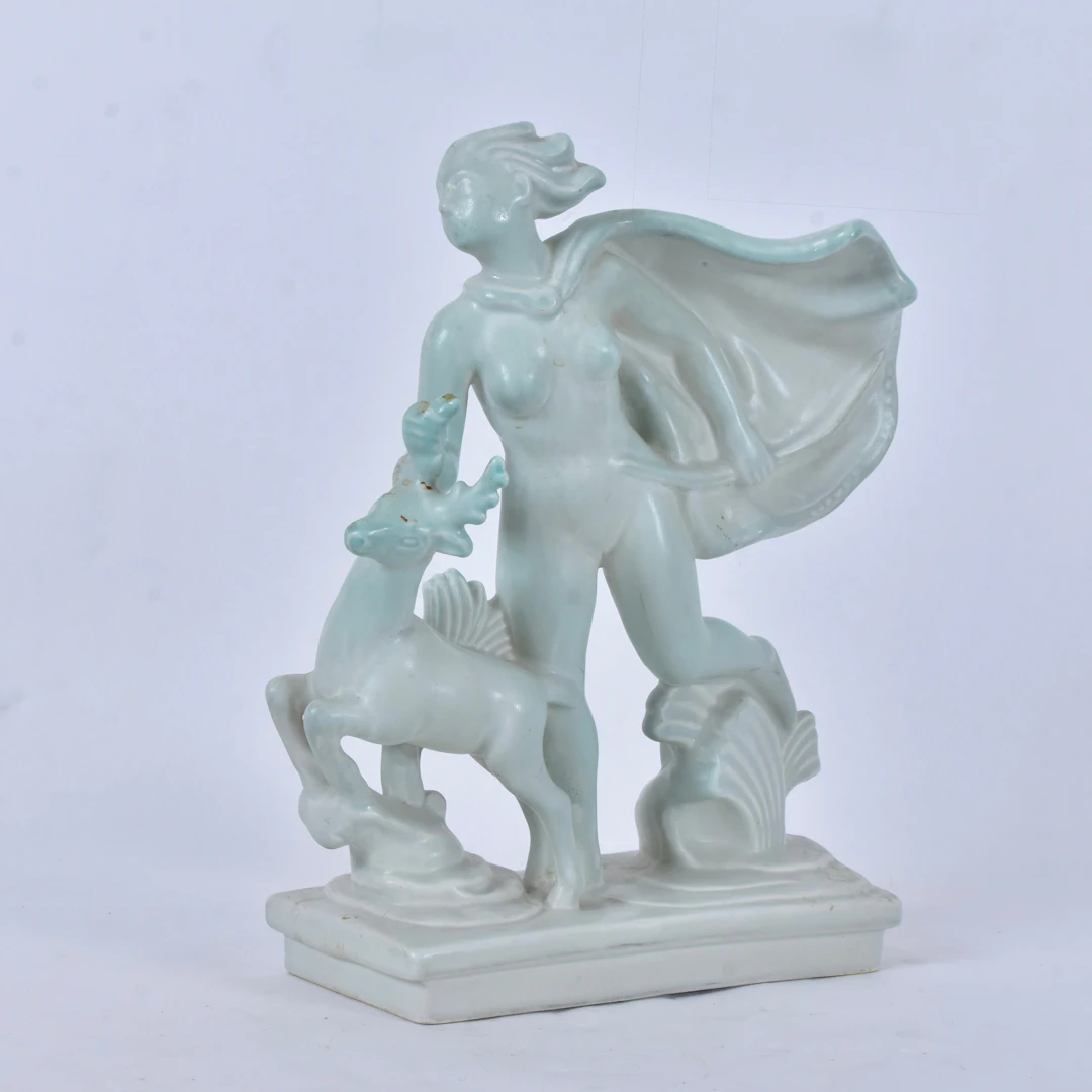 ARTHUR PERCY. figurin, celadonglaserat porslin, "Diana".