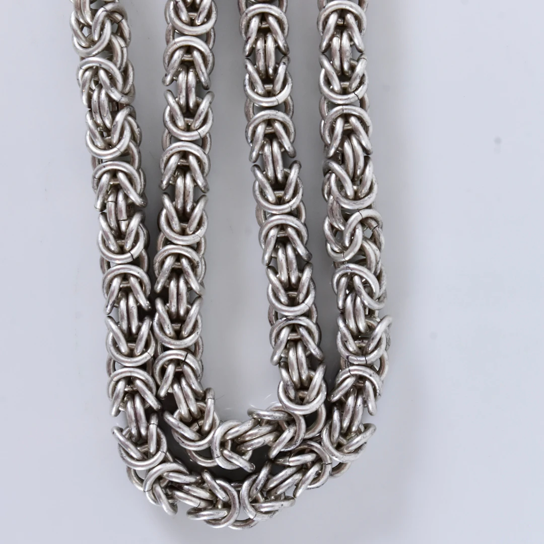 HALSKEDJA, kraftig kejsar, sterlingsilver.