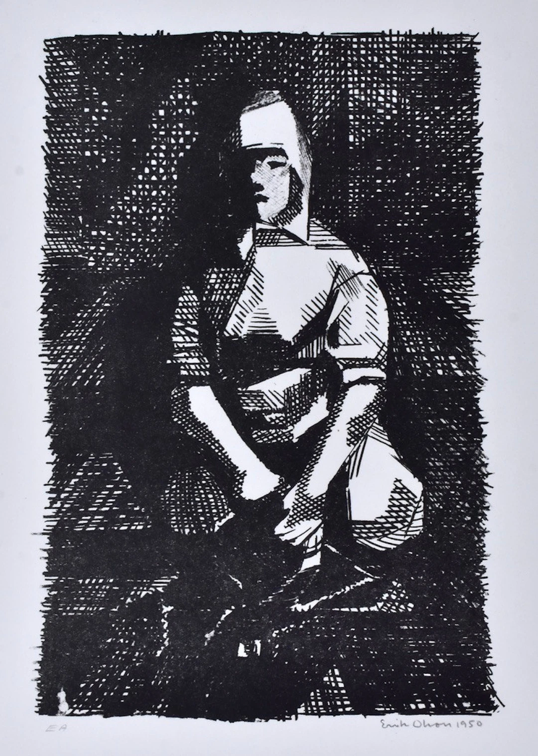 ERIK OLSON. Litografi.