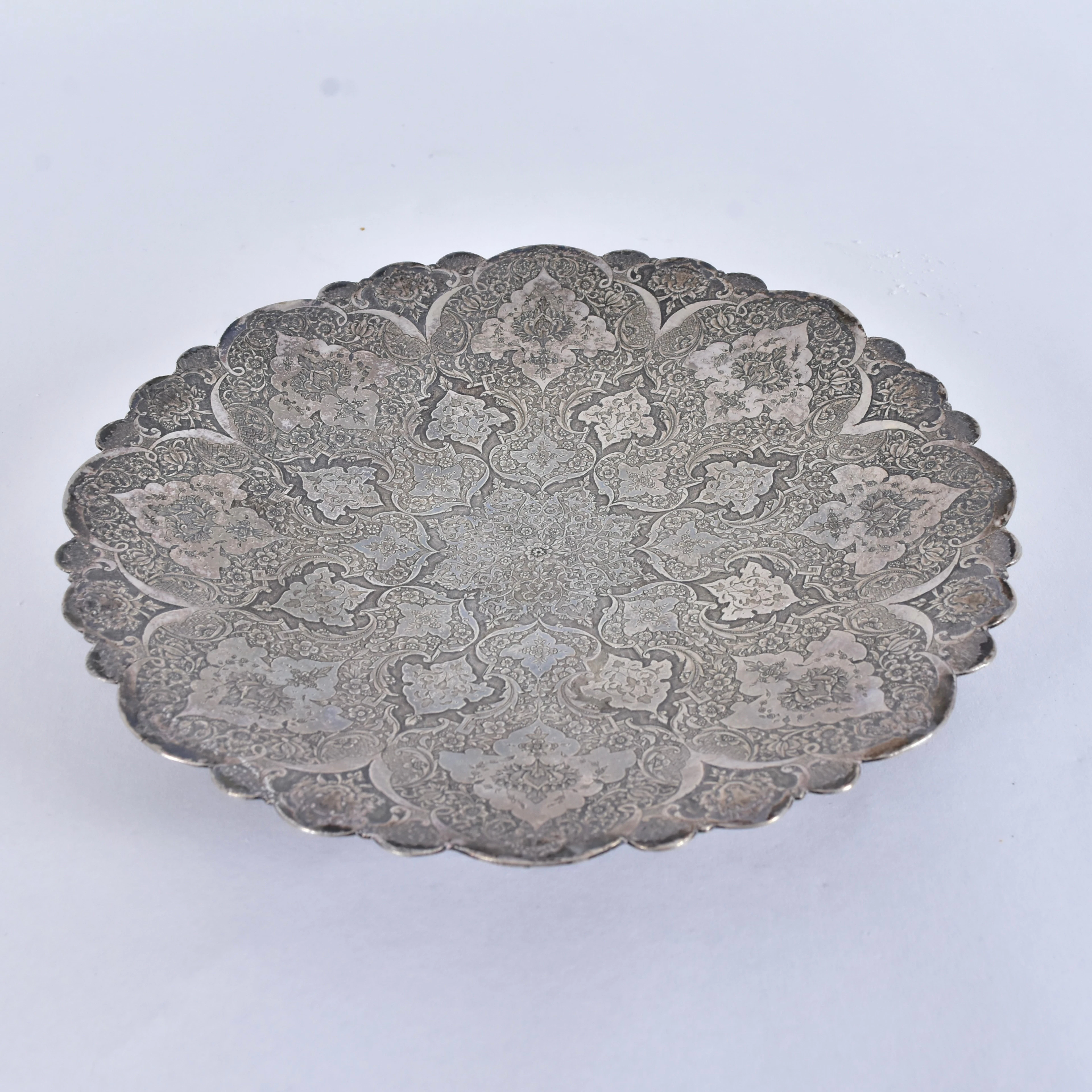 SKÅL PÅ FOT, silver, Persien, 18-1900-tal.