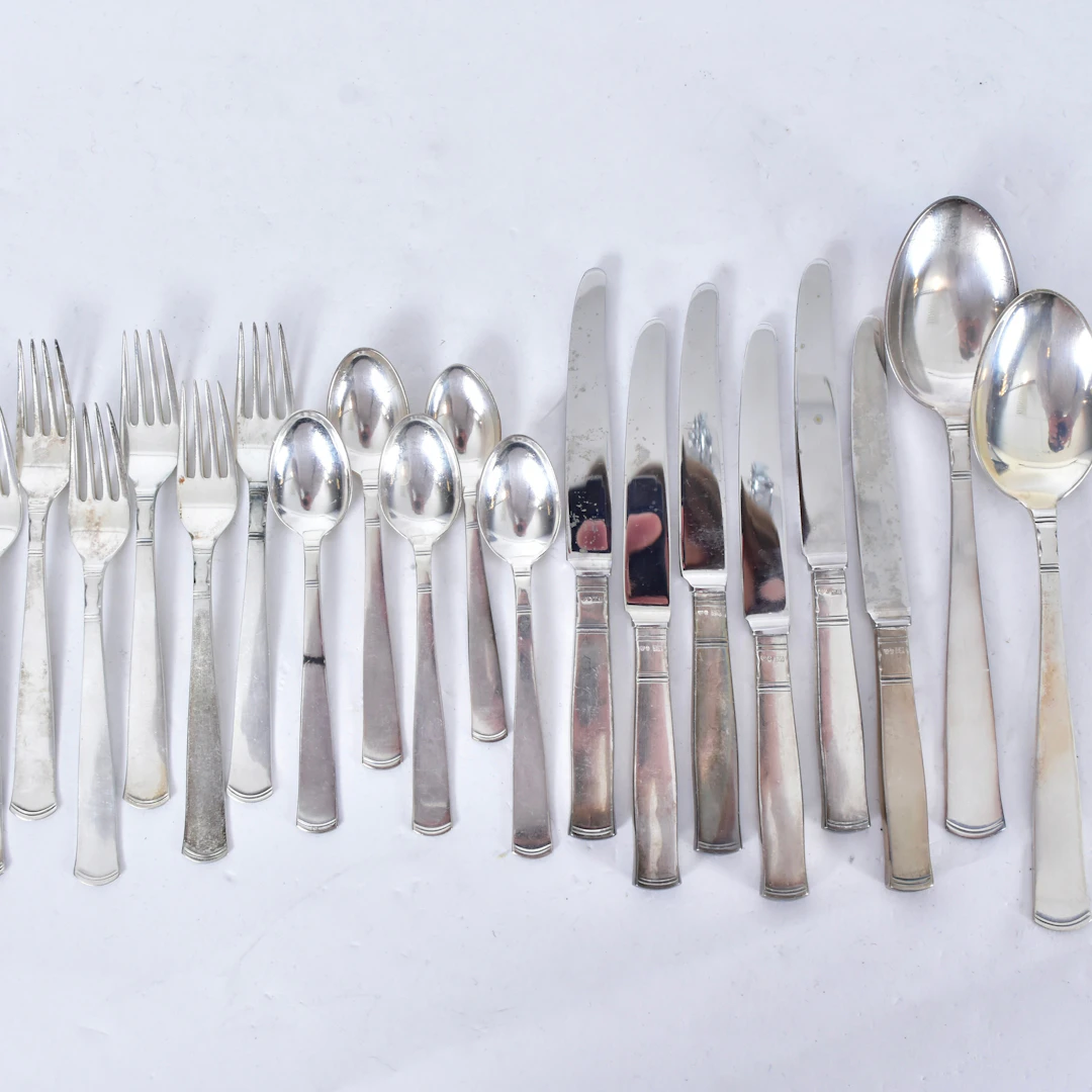 BESTICKSUPPSÄTTNING, 19 delar, silver, "Rosenholm" GAB.