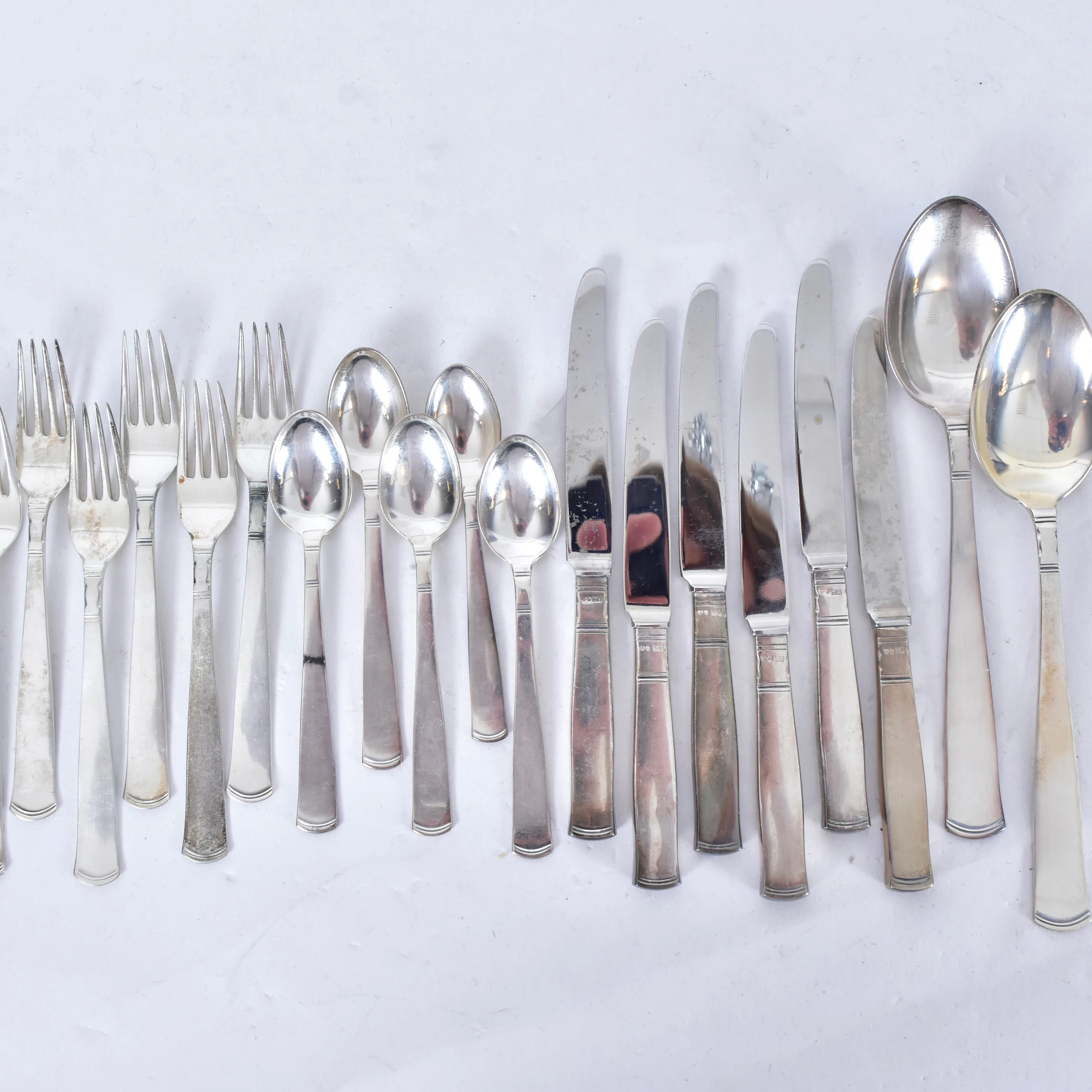 BESTICKSUPPSÄTTNING, 19 delar, silver, "Rosenholm" GAB.